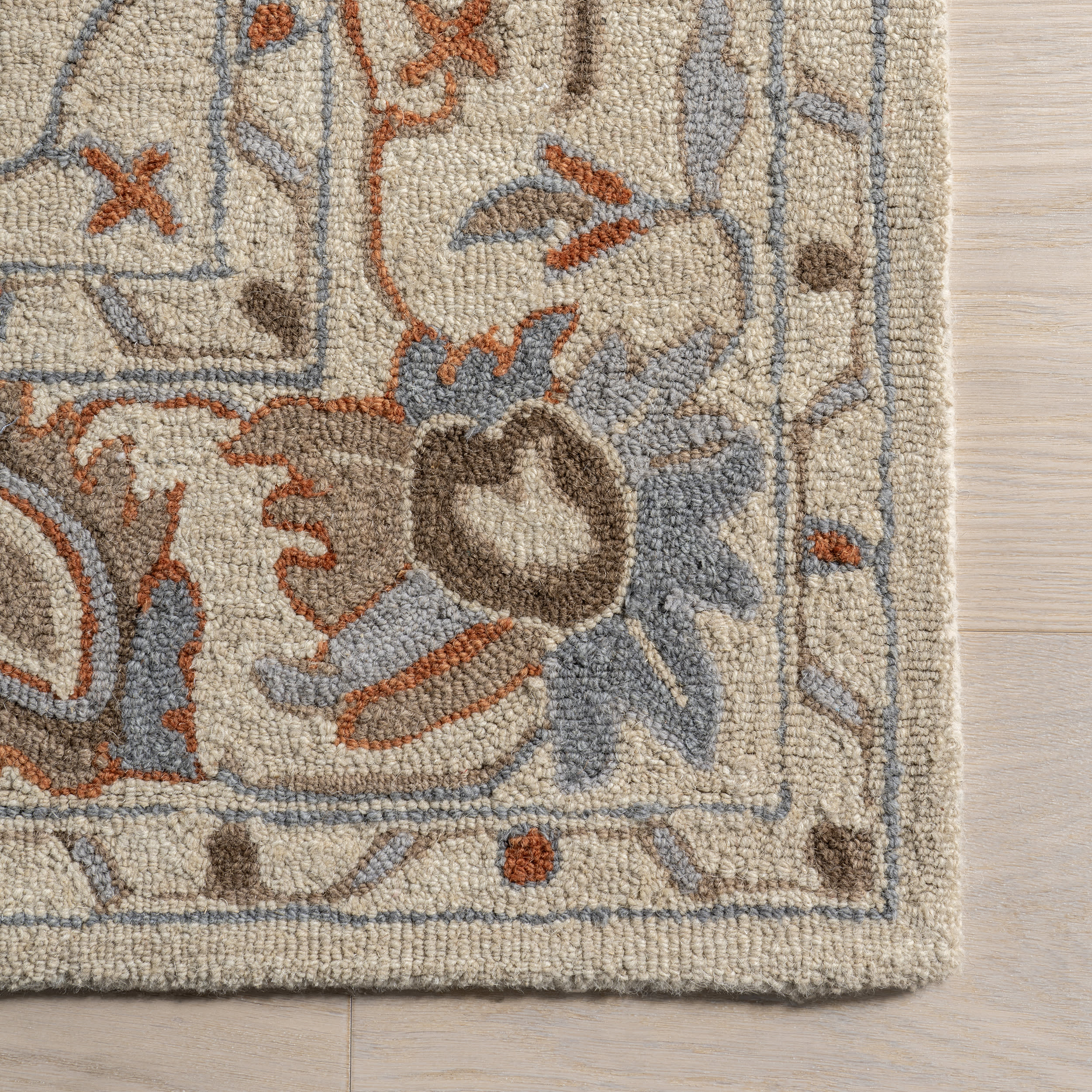 Woodland Bordered Wool Rug | Multicolor - Image 4