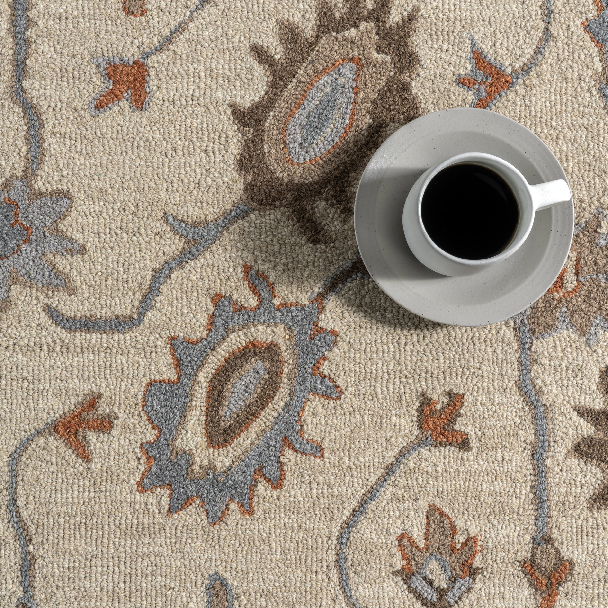Woodland Bordered Wool Rug | Multicolor - Image 8