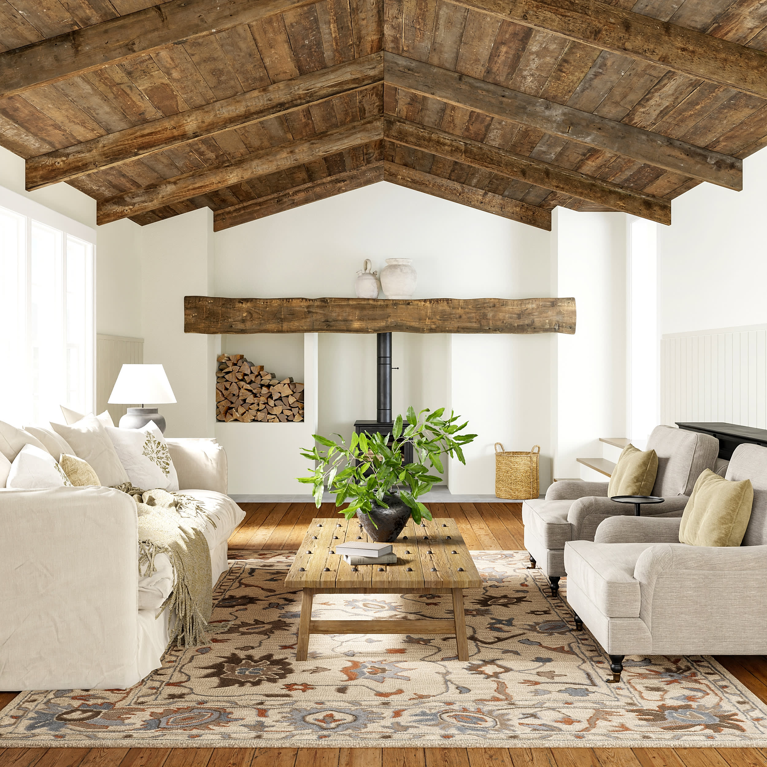Woodland Bordered Wool Rug | Multicolor - Image 9