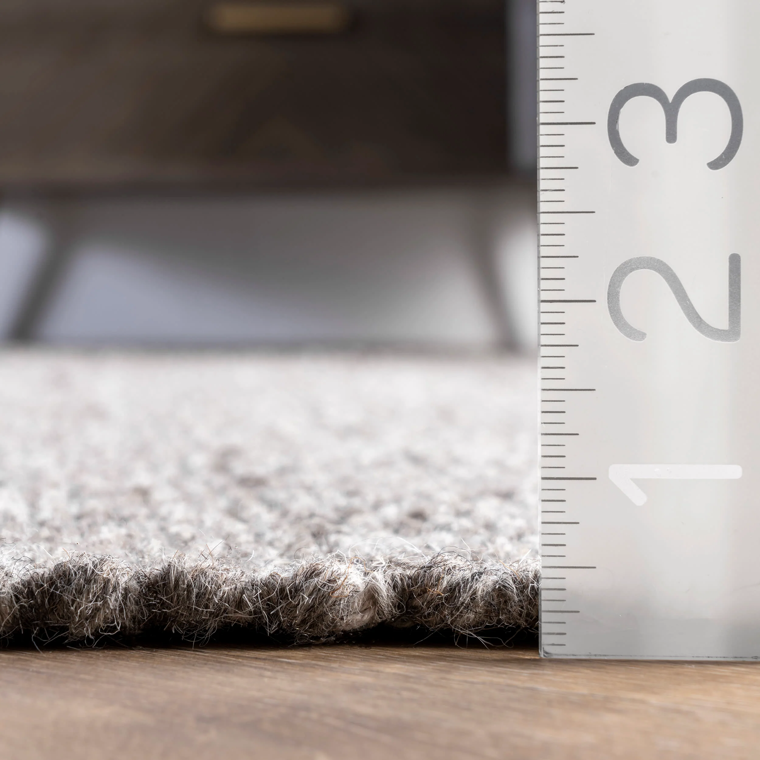 Wool Chevrons Tassel Rug | Grey - Image 5