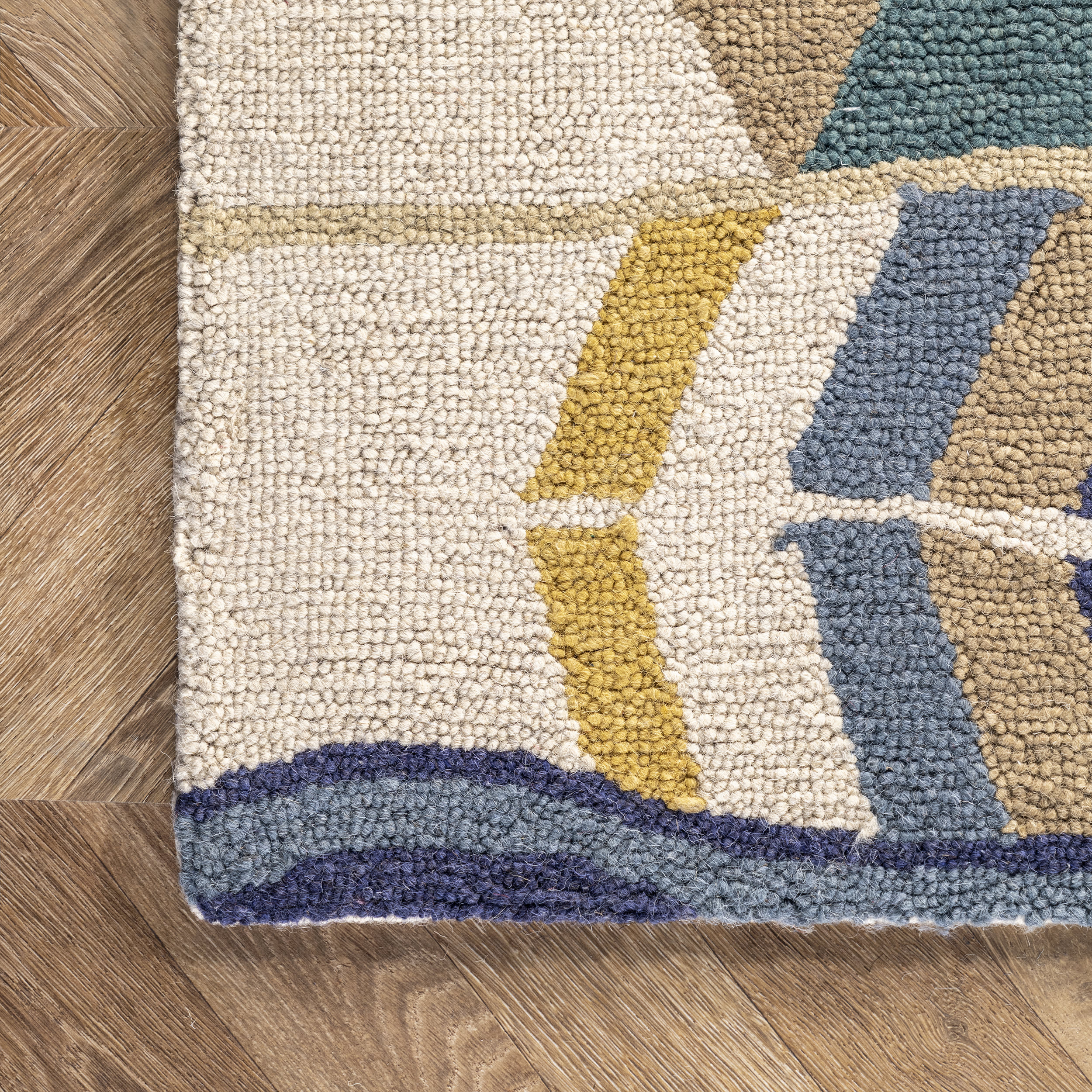 Wool Geometric Rug | Multicolor - Image 3