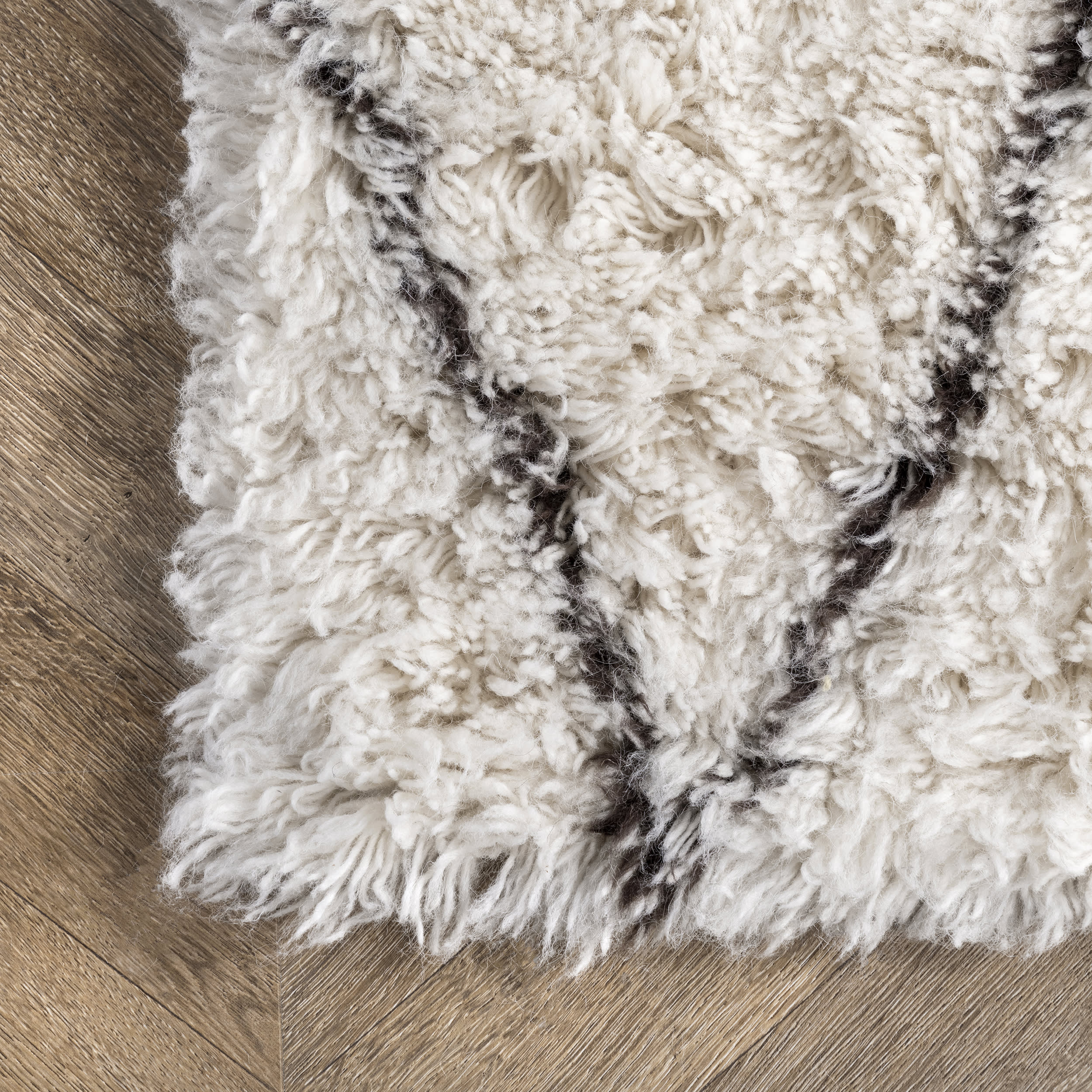 Wool Moroccan Shag Rug | Ivory - Image 3