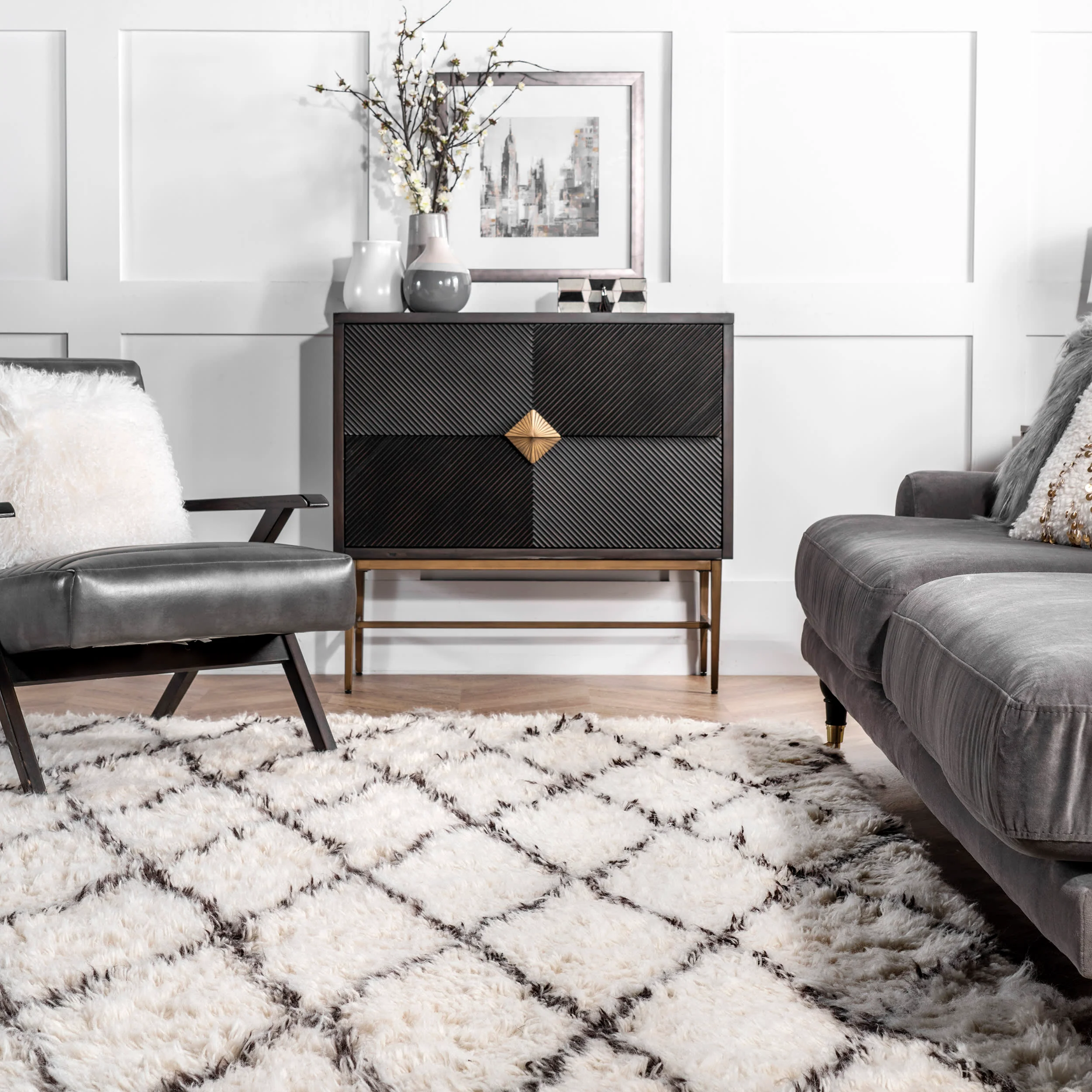 Wool Moroccan Shag Rug | Ivory - Image 4