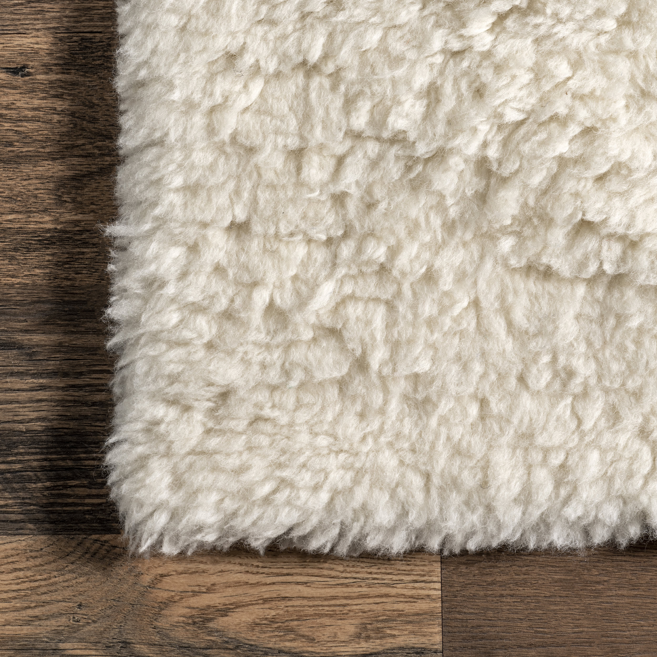 Wool Moroccan Shag Rug | Solid Ivory - Image 3