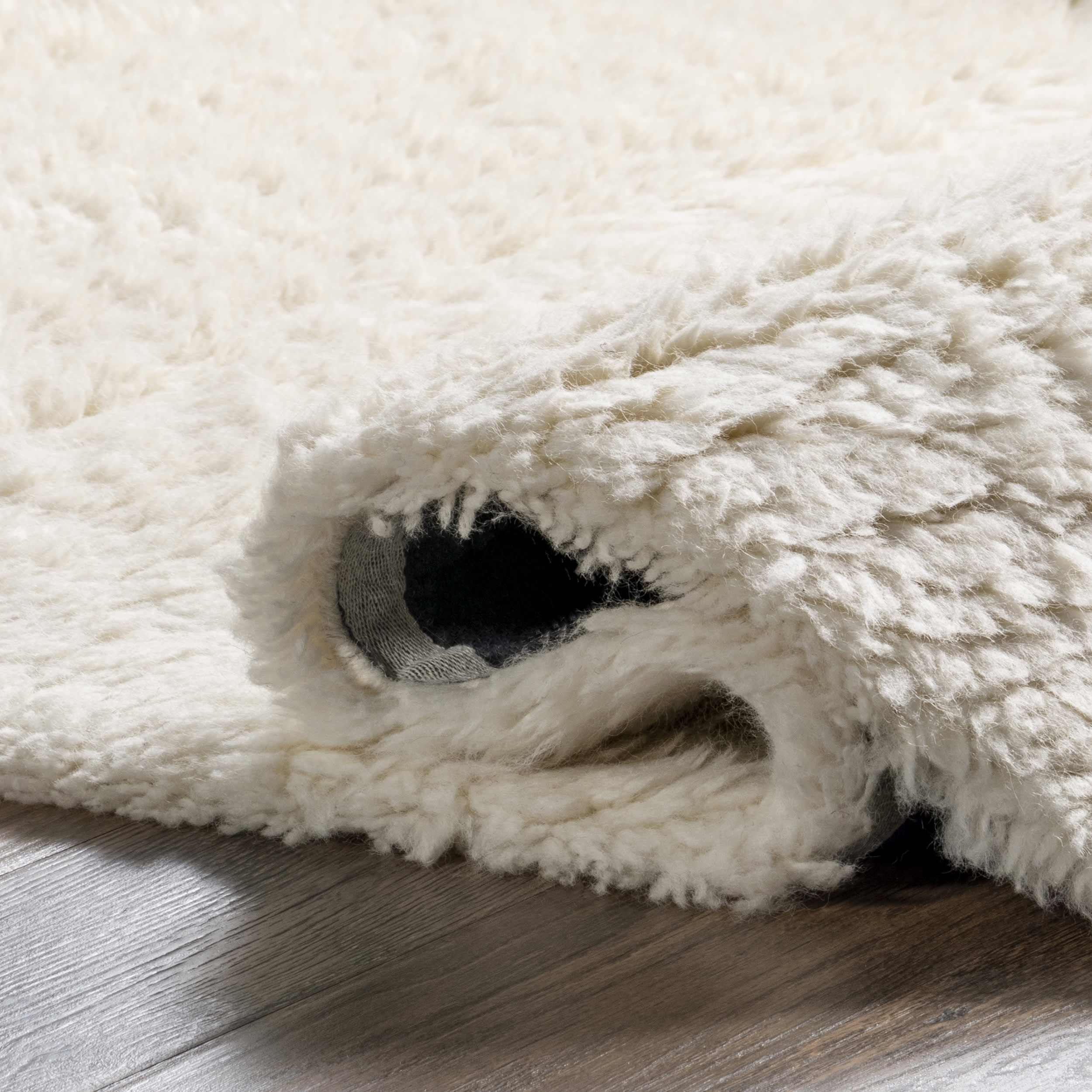 Wool Moroccan Shag Rug | Solid Ivory - Image 7