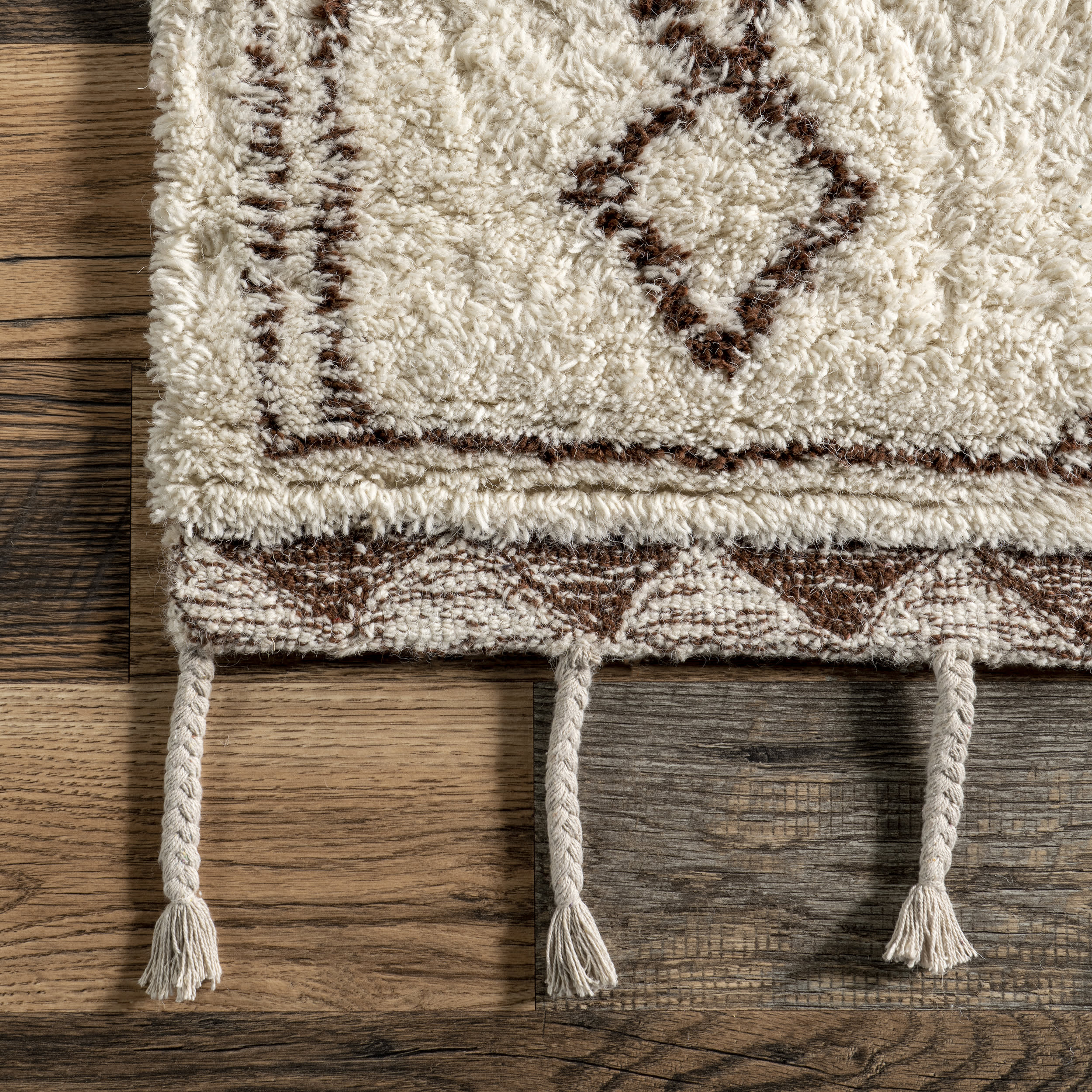 Wool Tasseled Rug | Beige - Image 3