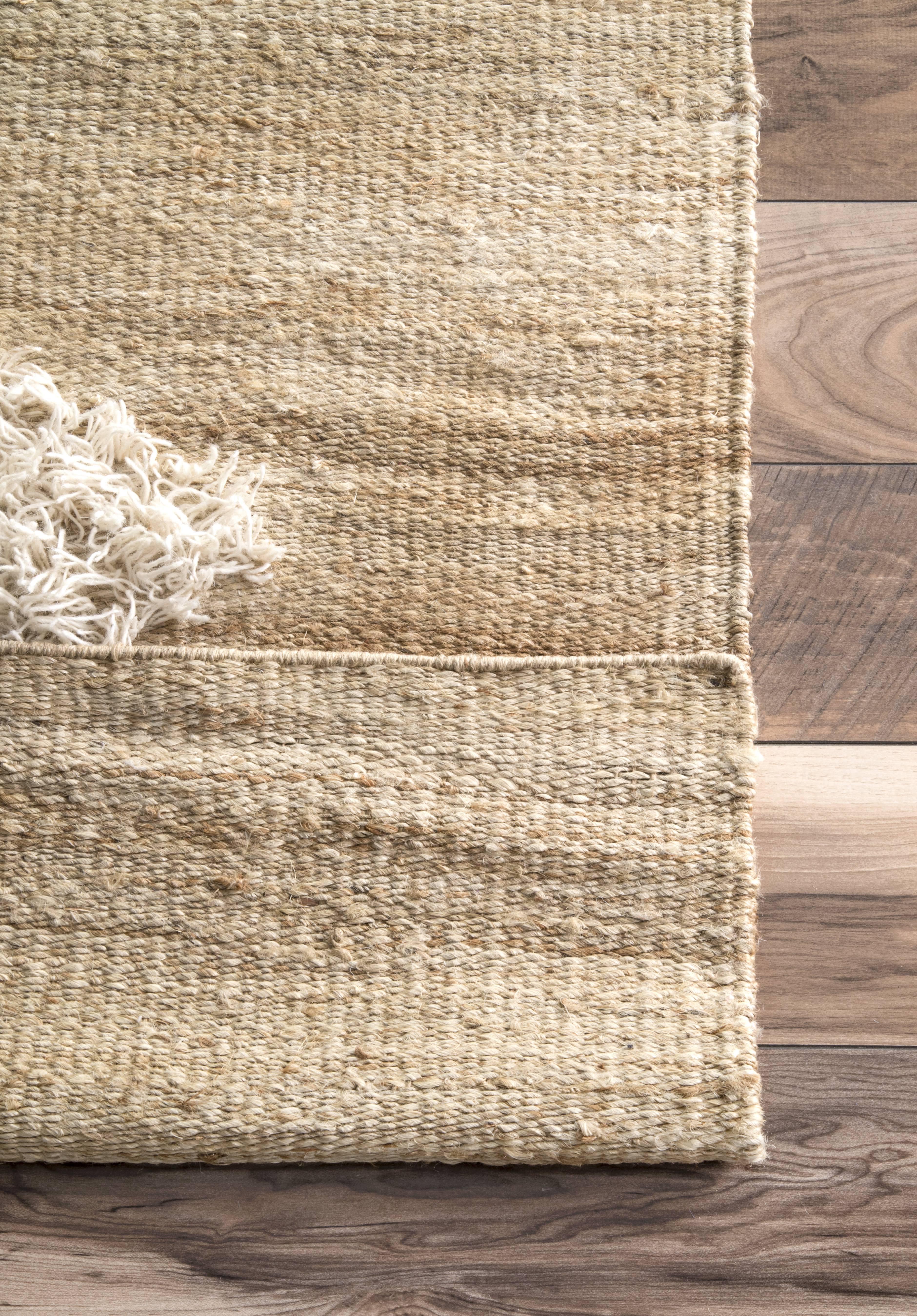 Woolly Diamonds Jute Rug | Off White - Image 3