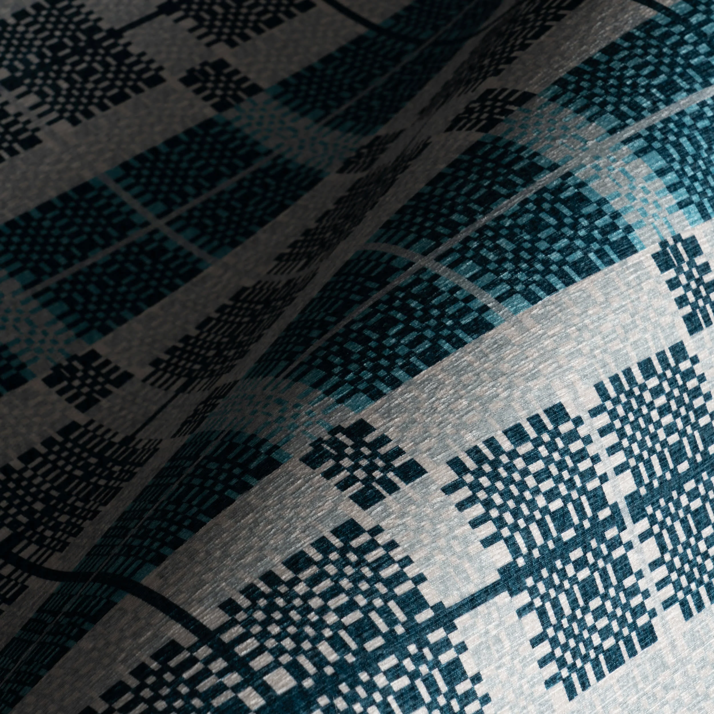 Woven Check Washable Rug by Society6 | Blue - Image 3