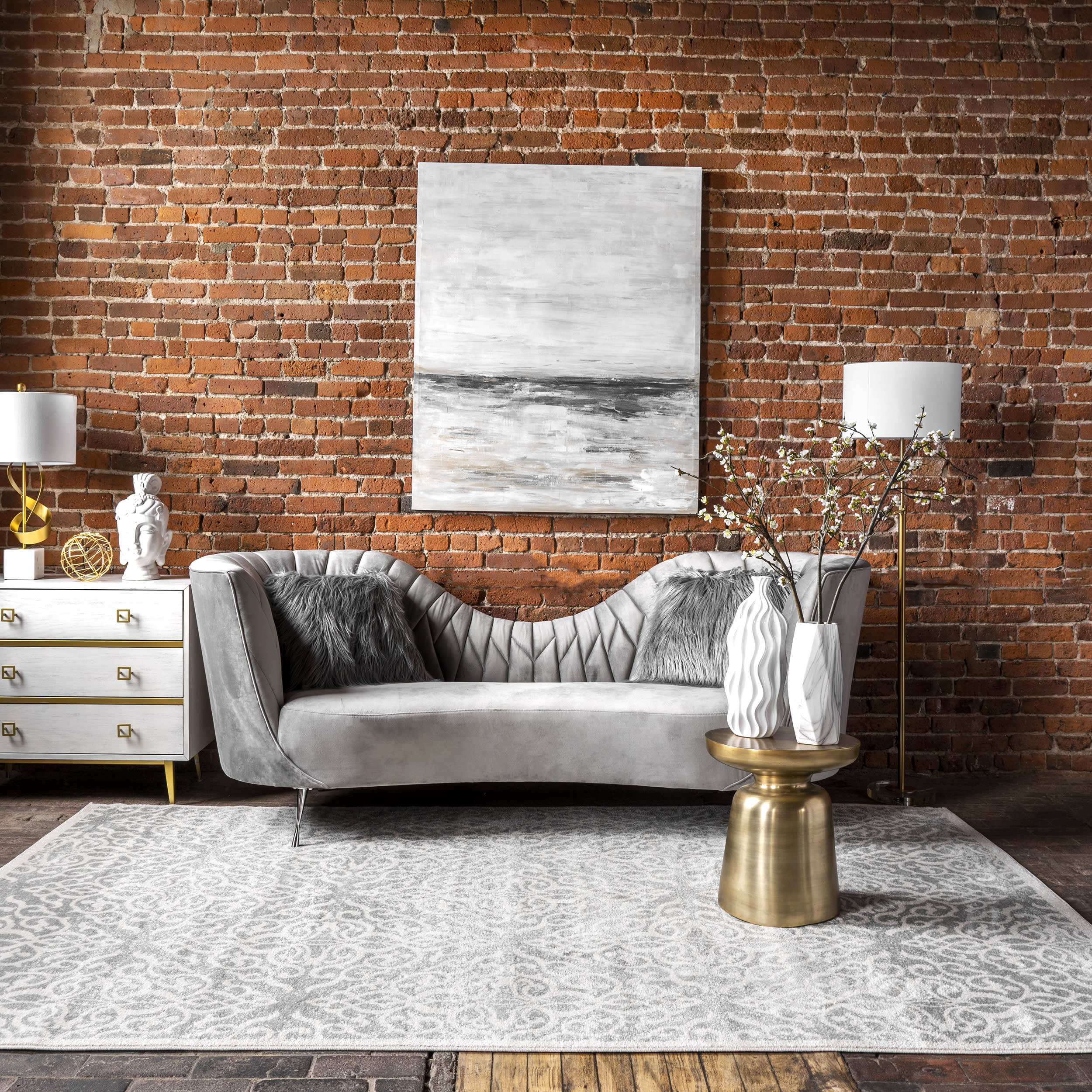 Wrought Iron Trellis Rug | Grey - Image 6