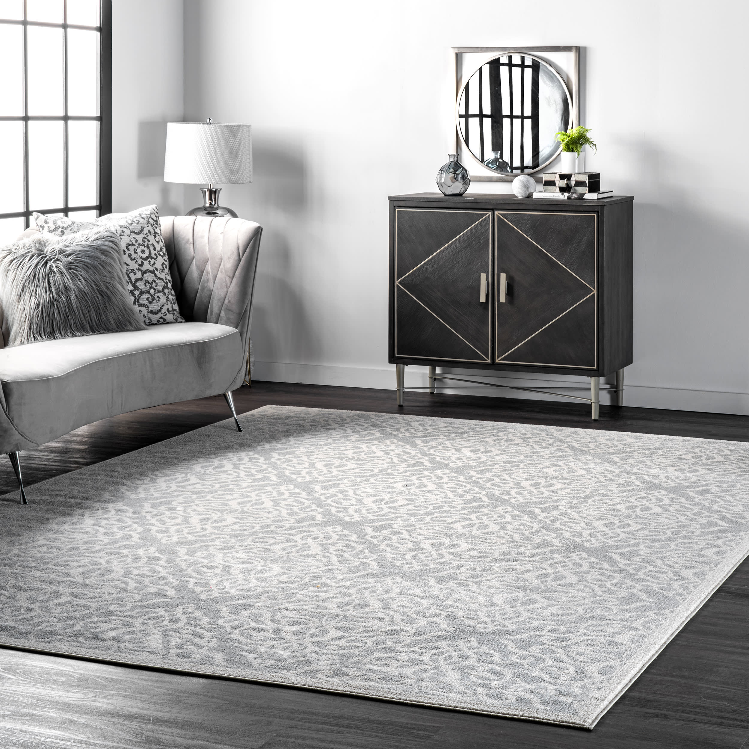 Wrought Iron Trellis Rug | Grey - Image 2