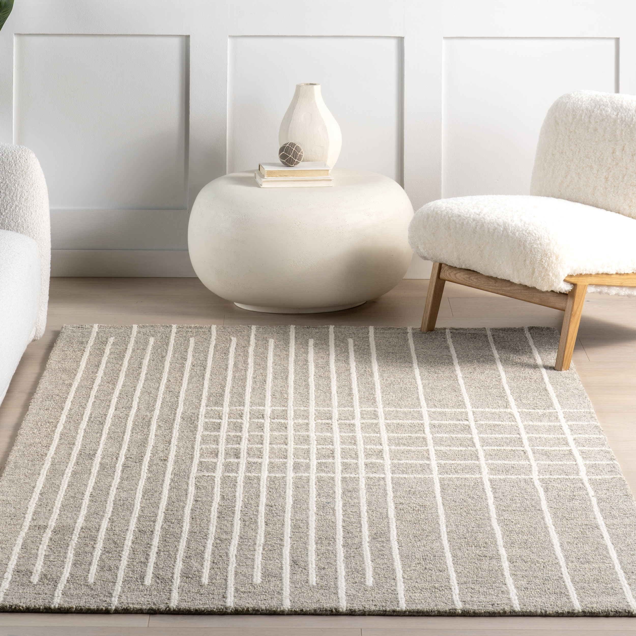 Xyla Striped Rug | Grey - Image 5
