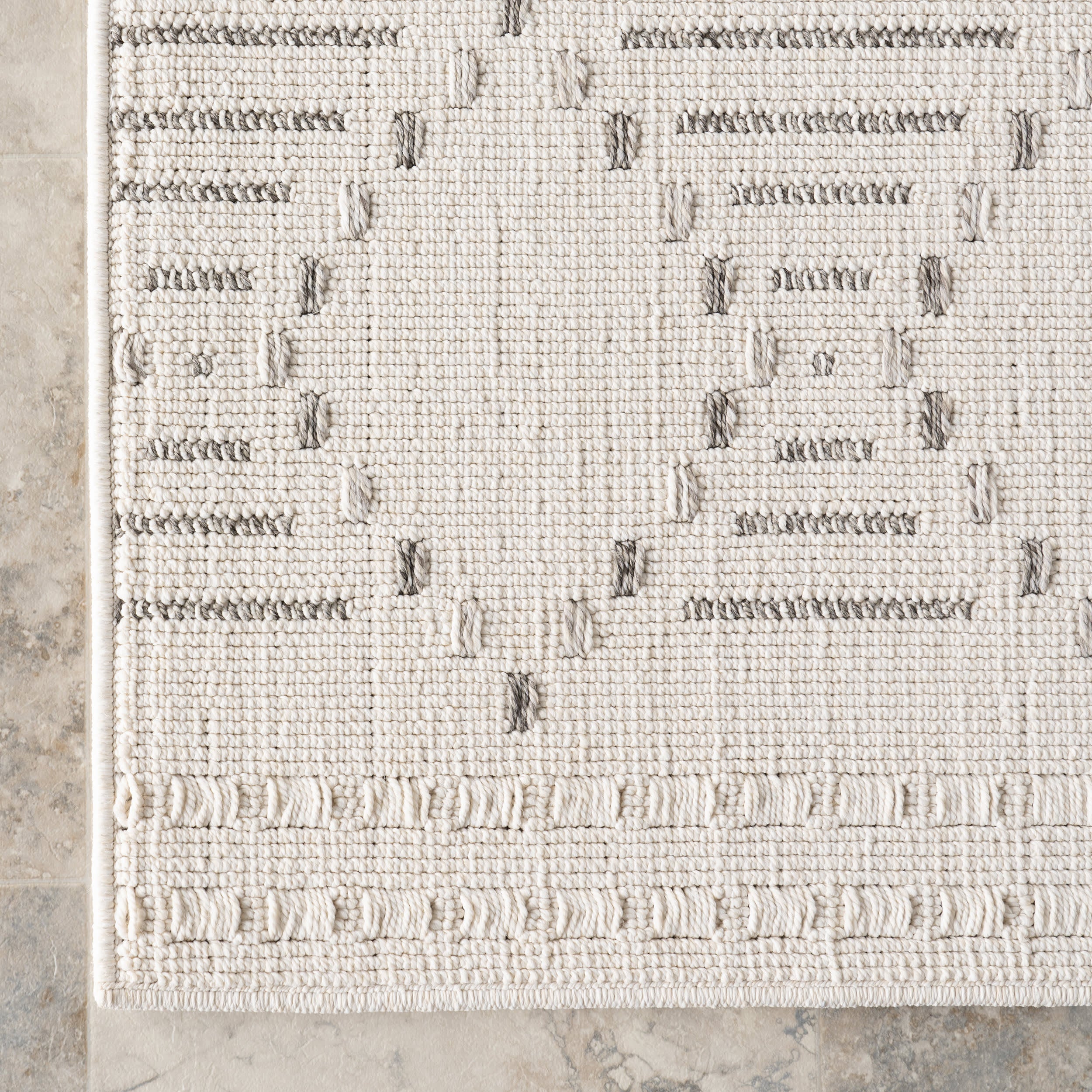 Yareli Hourglass Diamond Indoor/Outdoor Rug | Cream - Image 4