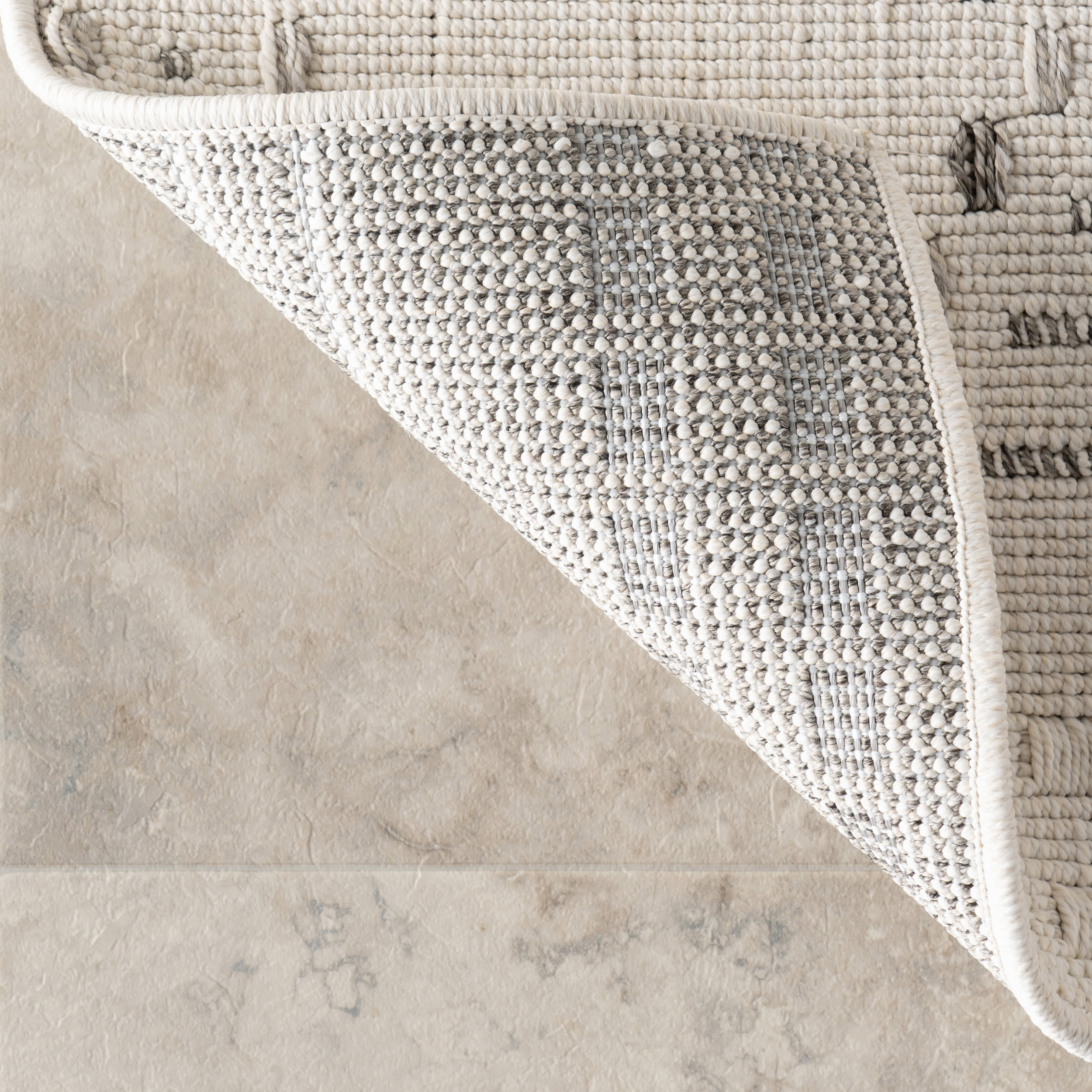 Yareli Hourglass Diamond Indoor/Outdoor Rug | Cream - Image 7