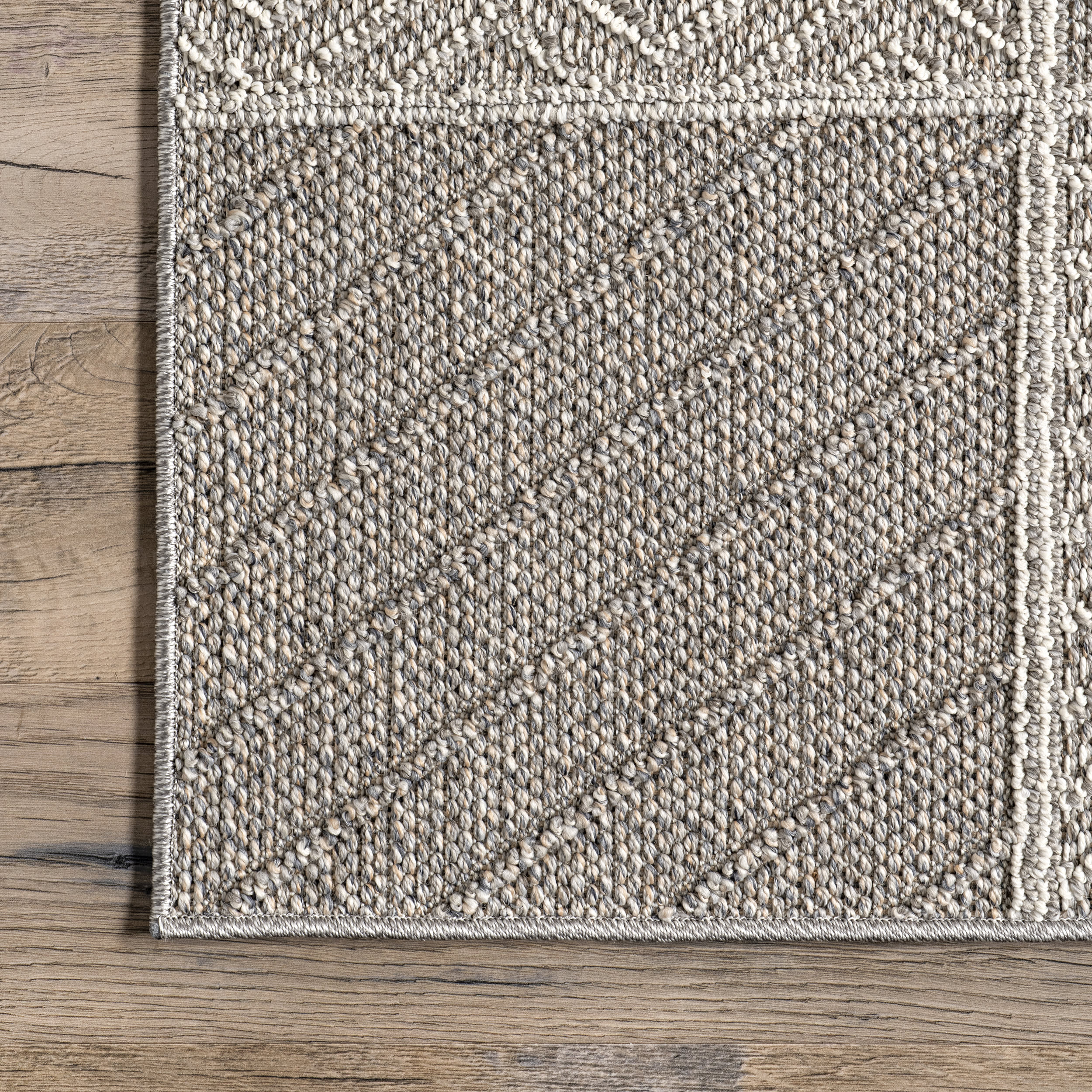 Yelena Contemporary Checkered Rug | Grey - Image 3
