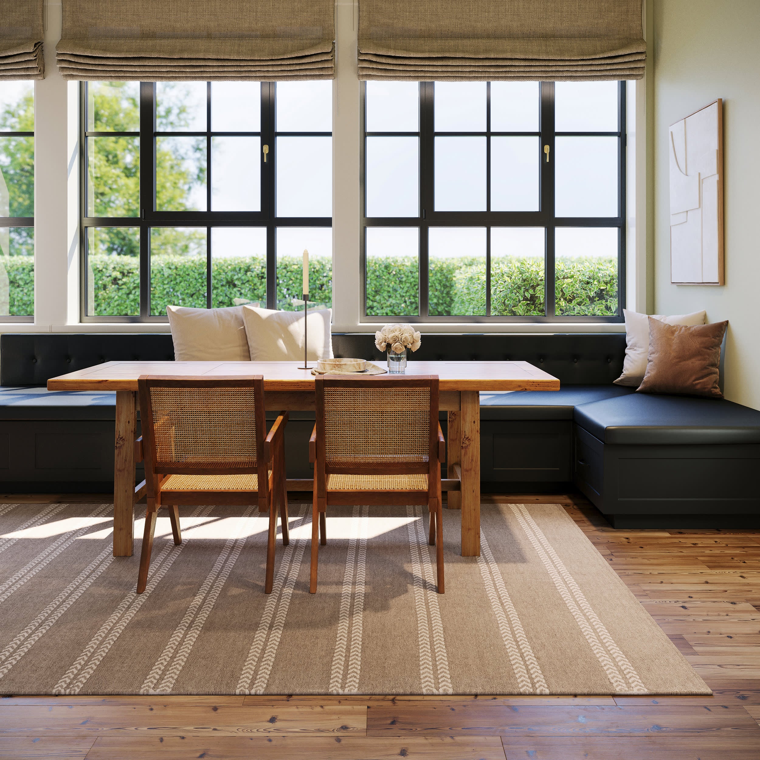 York Striped Wool Rug by Nate Berkus | Brown - Image 2