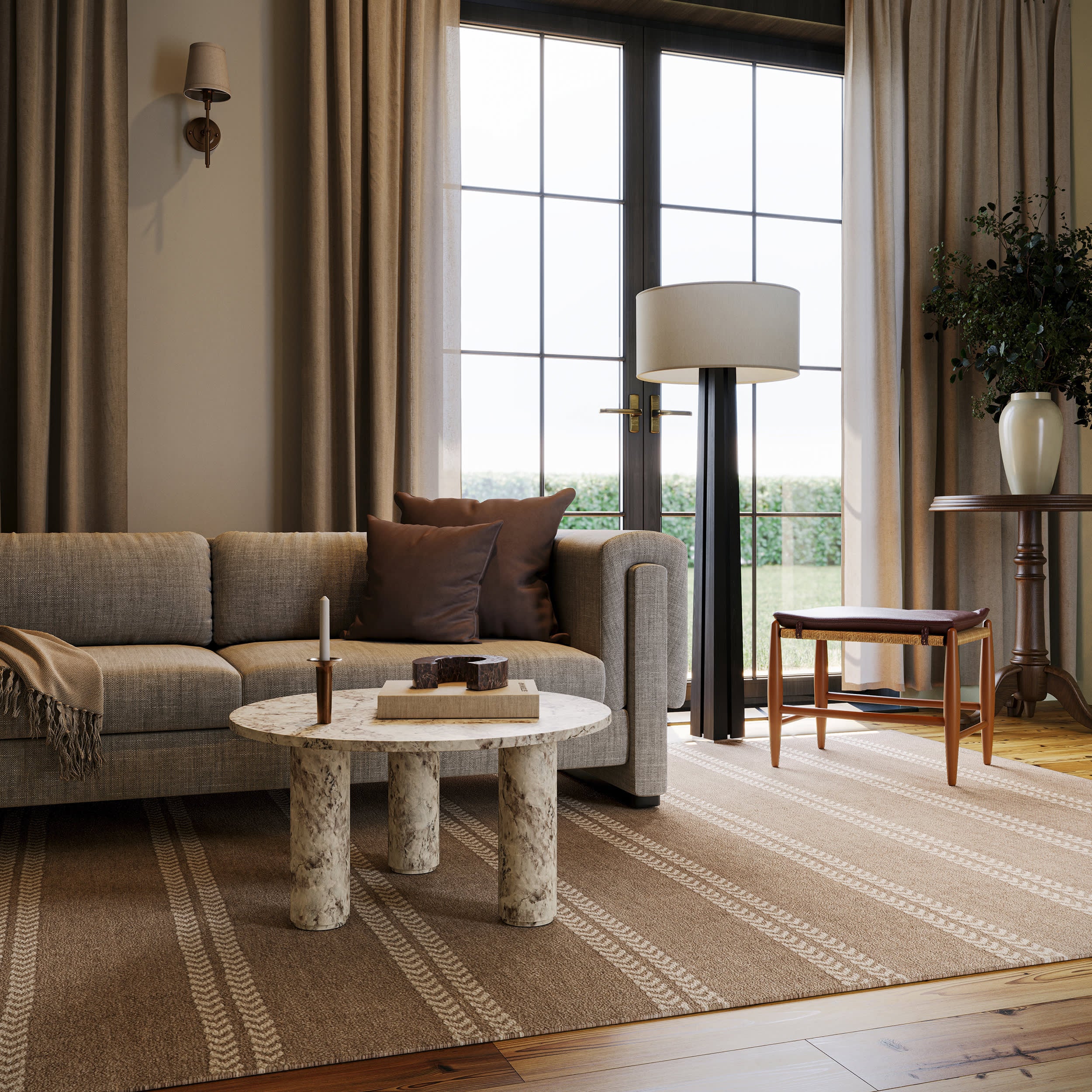 York Striped Wool Rug by Nate Berkus | Brown - Image 7