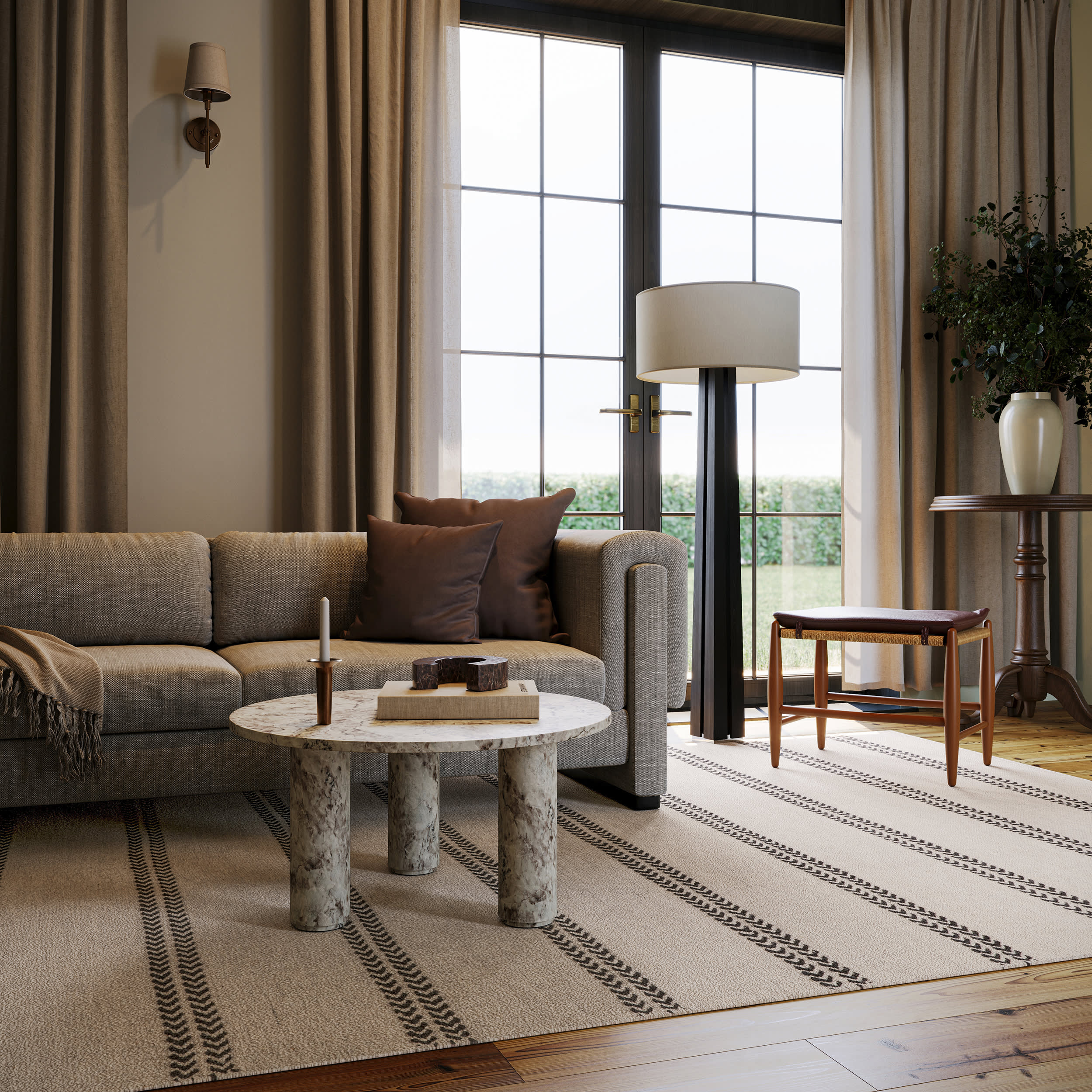 York Striped Wool Rug by Nate Berkus | Grey - Image 2