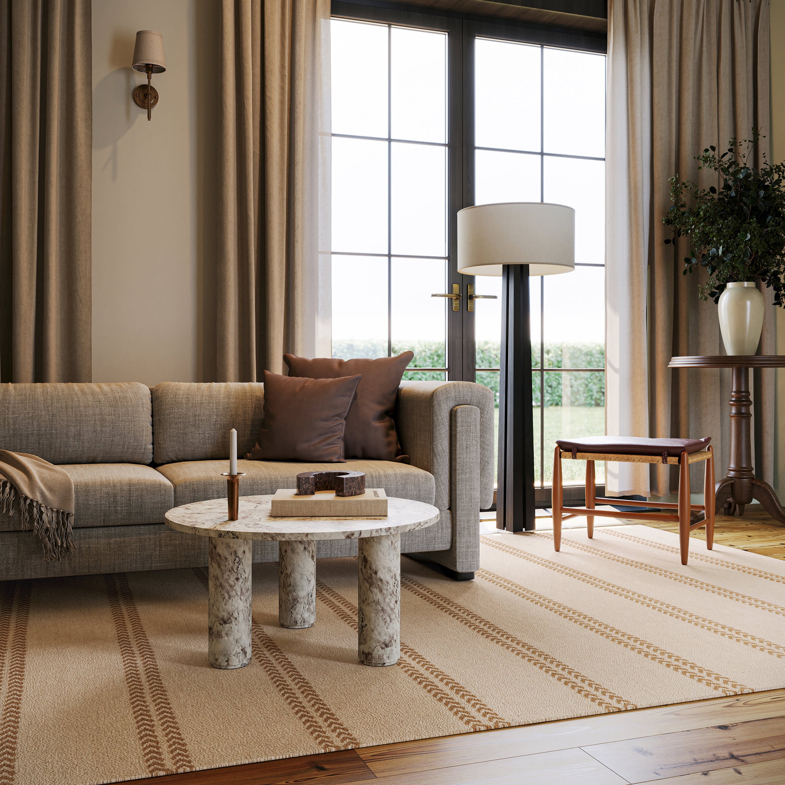 York Striped Wool Rug by Nate Berkus | Tan - Image 2