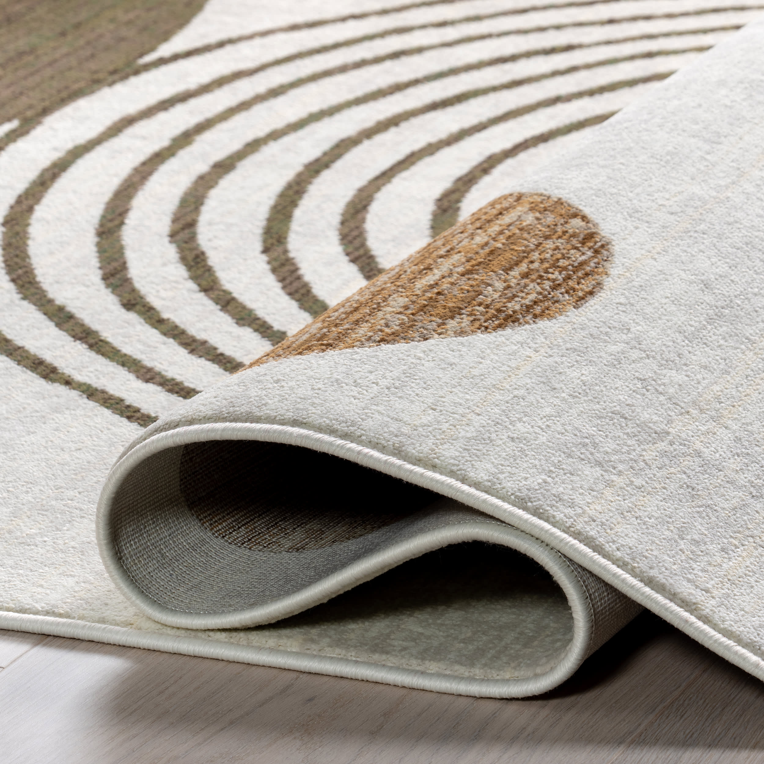 Yulissa Contemporary Rainbow Rug | Brown - Image 8