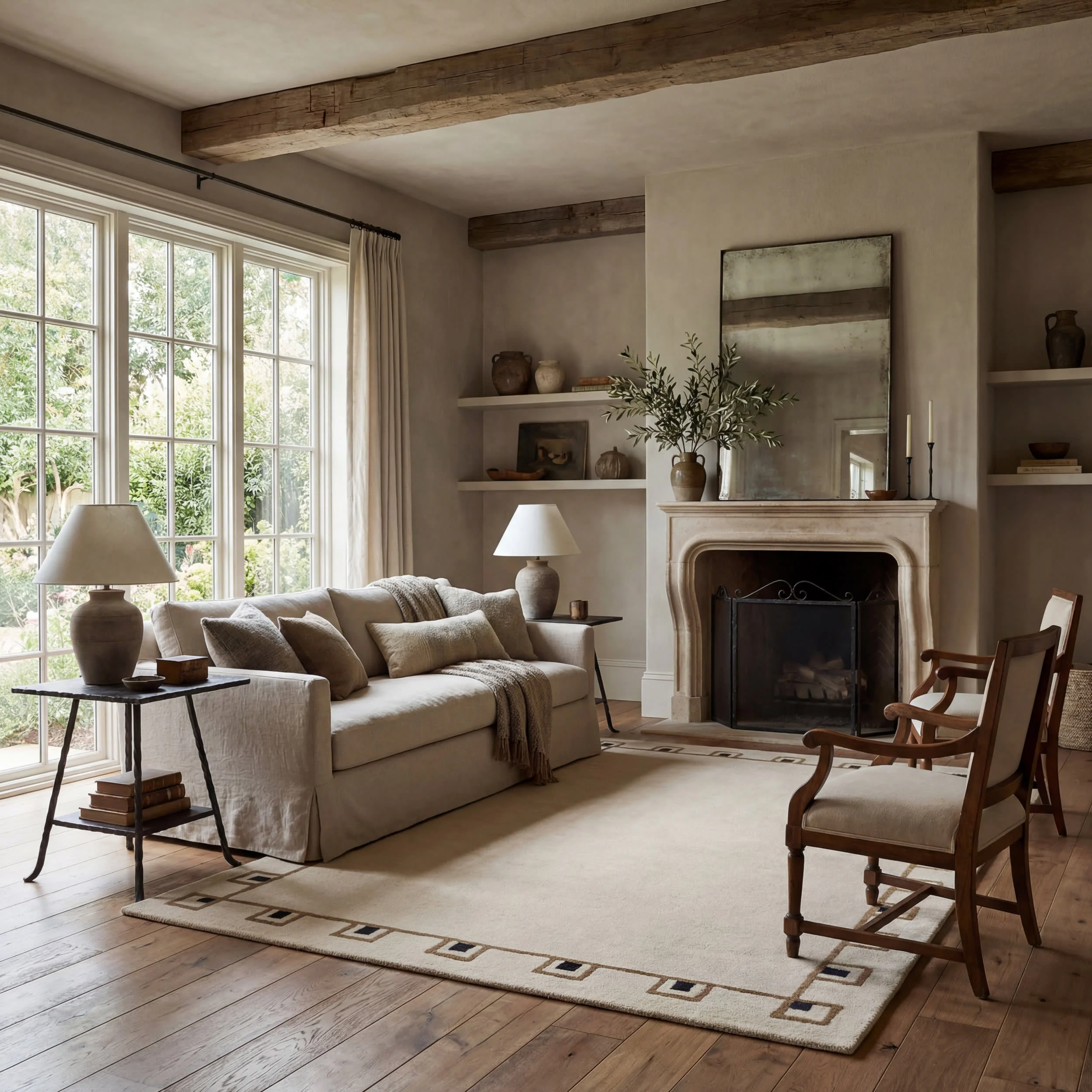 Yves Bordered Wool Rug by Nate Berkus | Ivory - Image 2