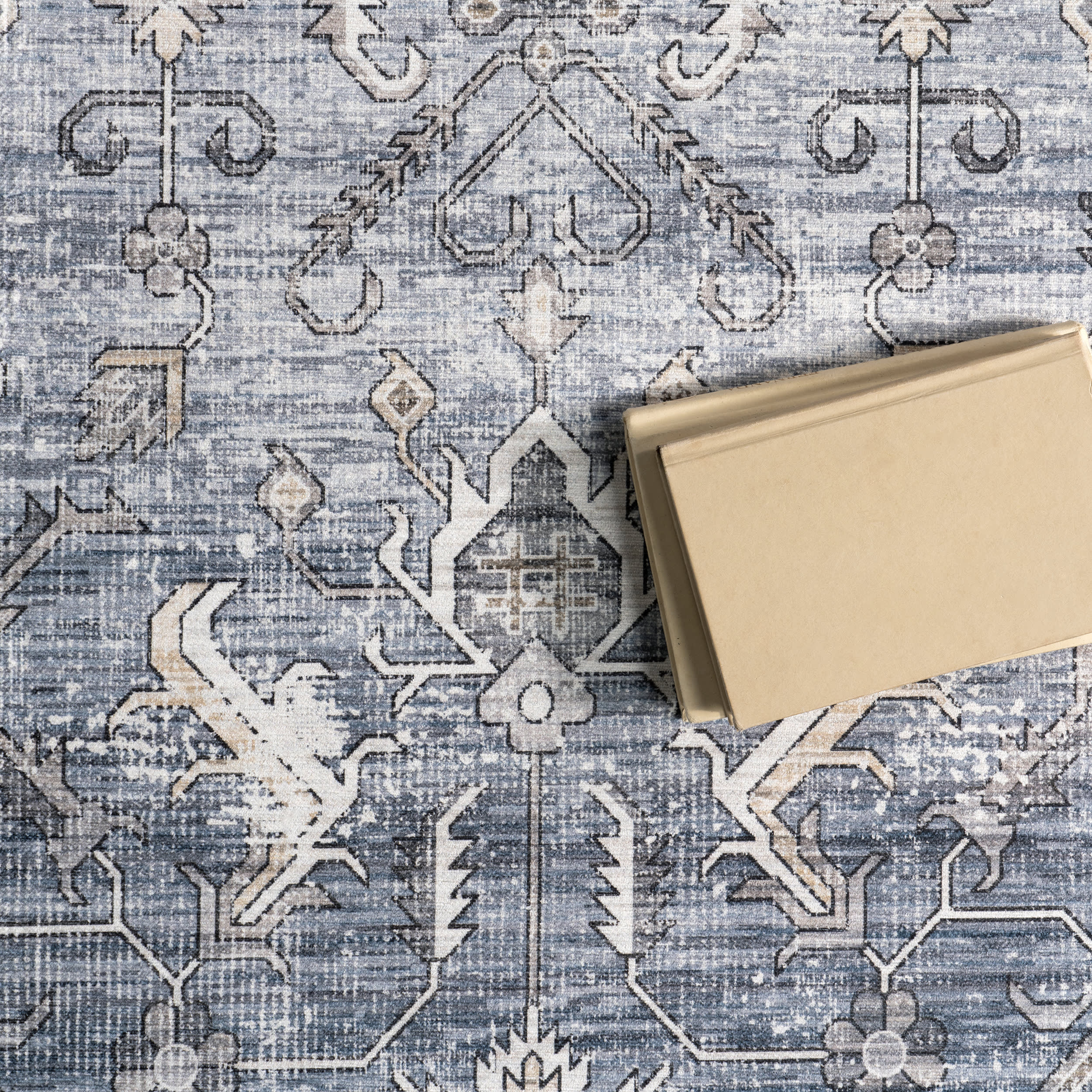 Yvette Spill Proof Washable Rug | Blue - Image 7