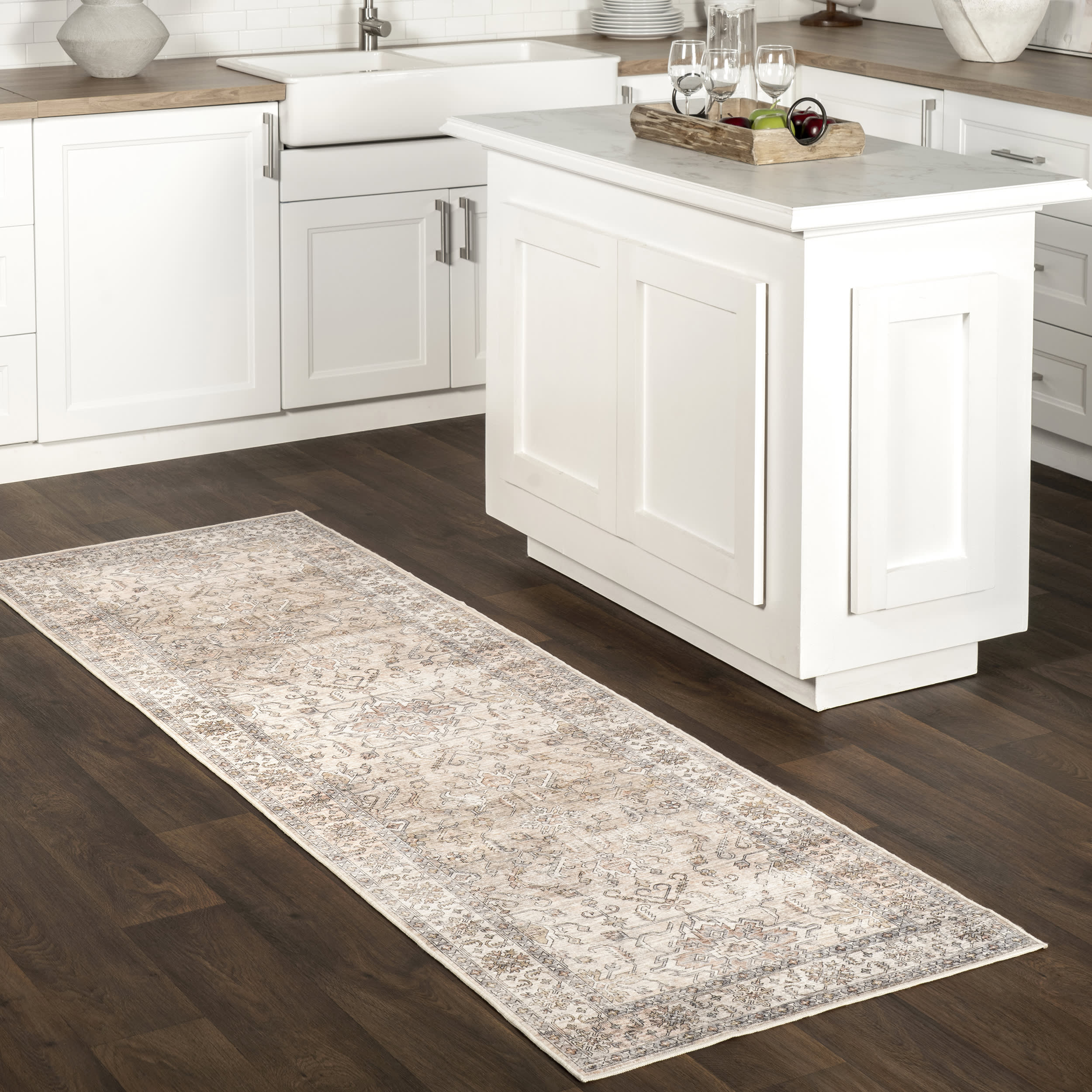 Yvette Spill Proof Washable Rug | Light Orange - Image 2