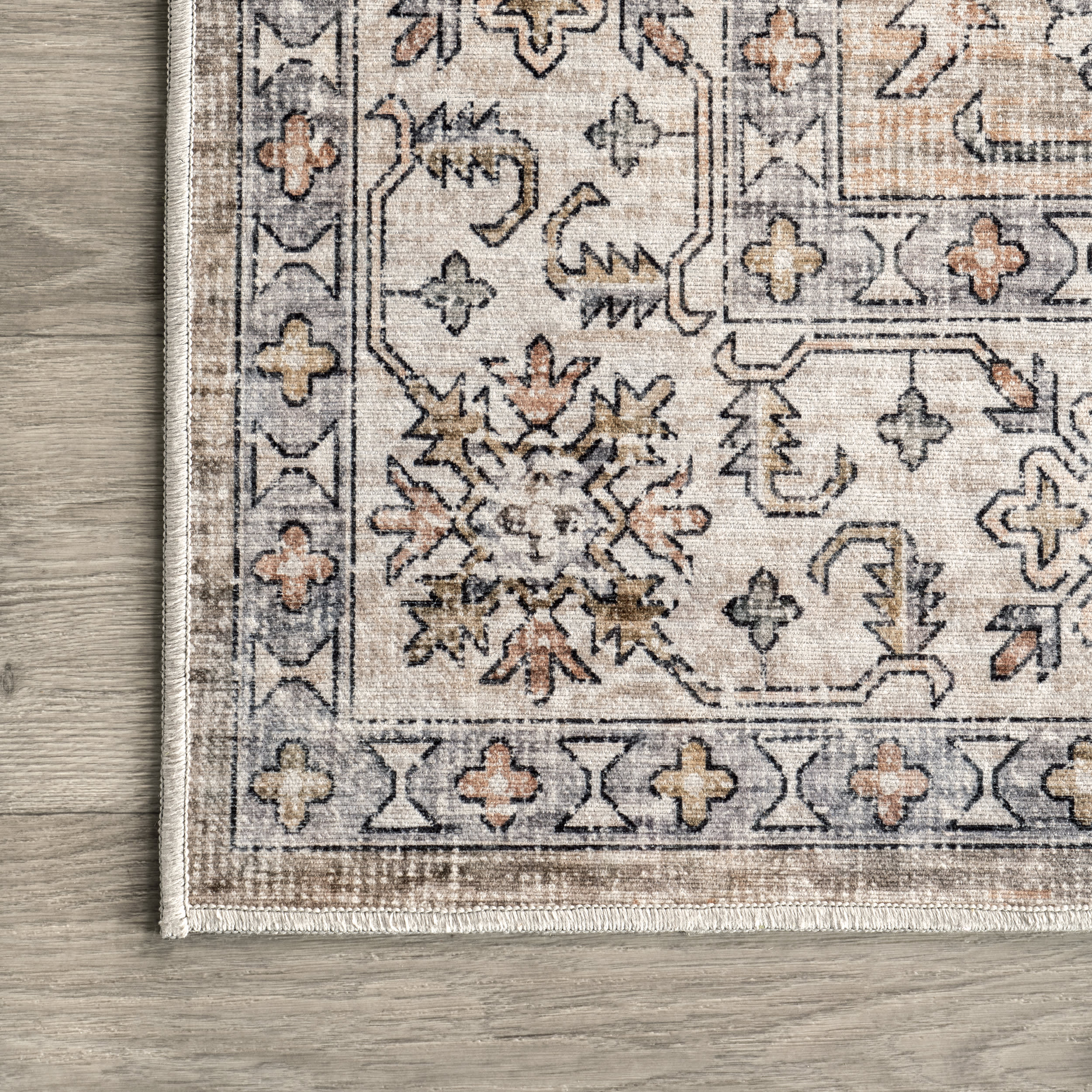 Yvette Spill Proof Washable Rug | Light Orange - Image 3