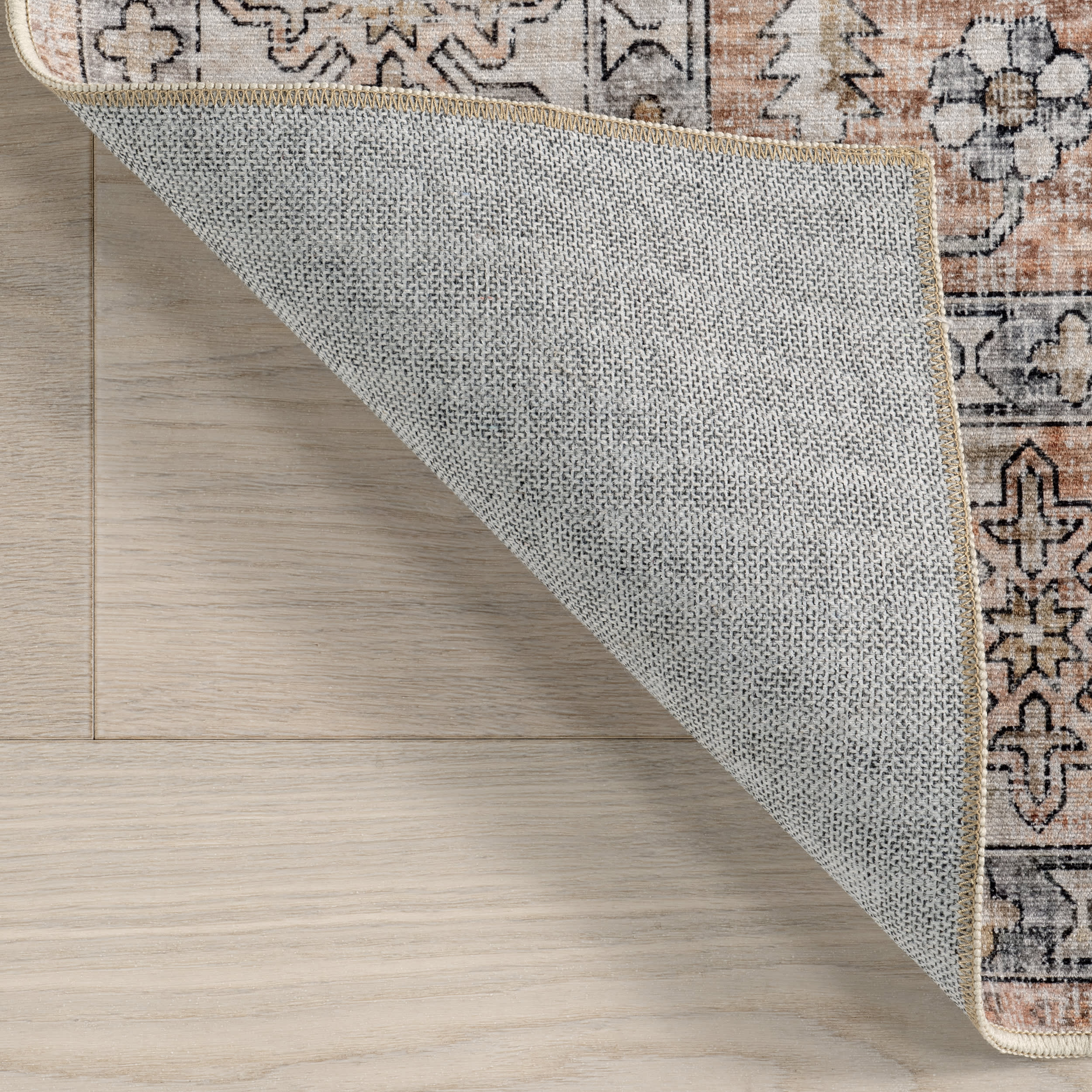 Yvette Spill Proof Washable Rug | Rust - Image 6