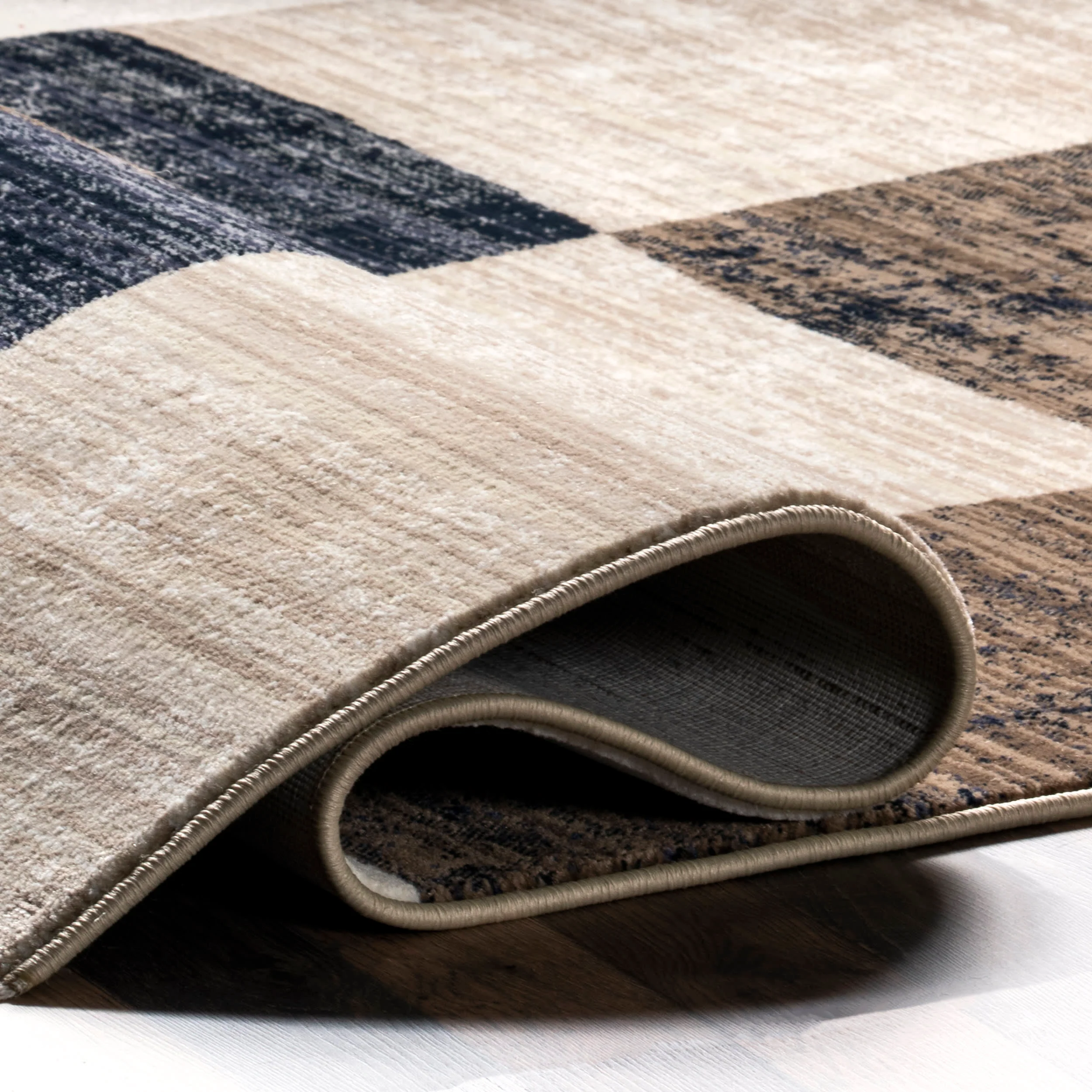 Zaniyah Abstract Checkered Rug | Neutral - Image 8