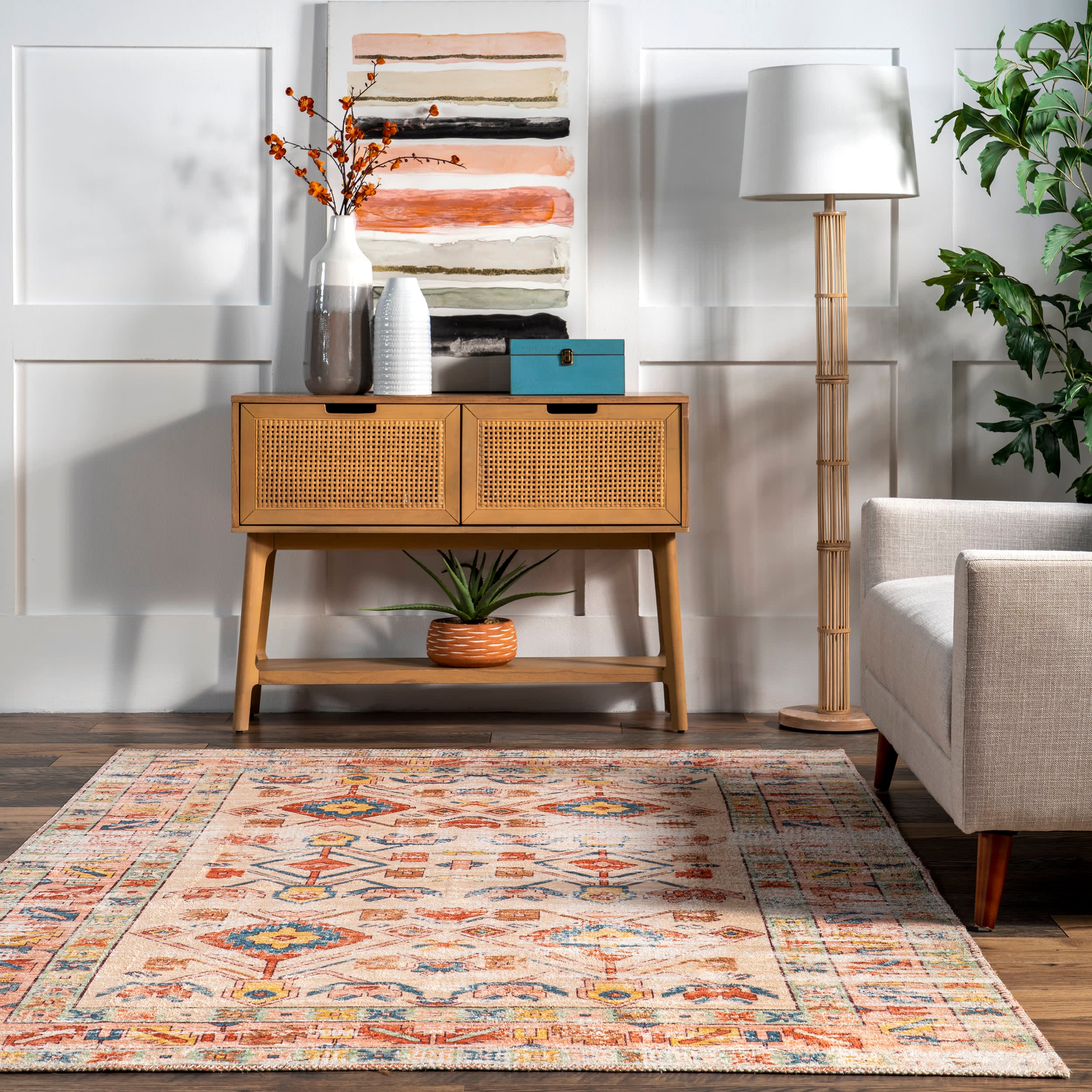 Zea Fading Classic Washable Rug | Multicolor - Image 4