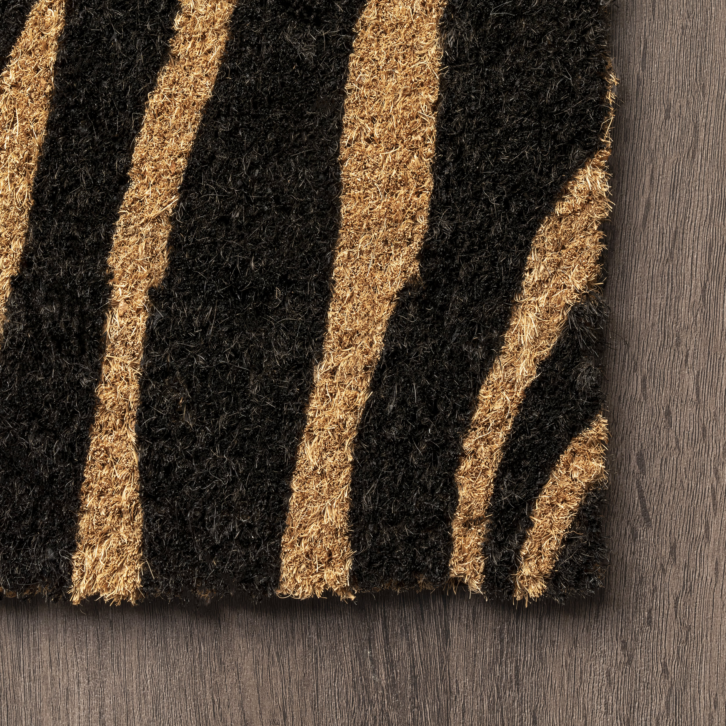 Zebra Striped Coir Doormat | Natural - Image 3