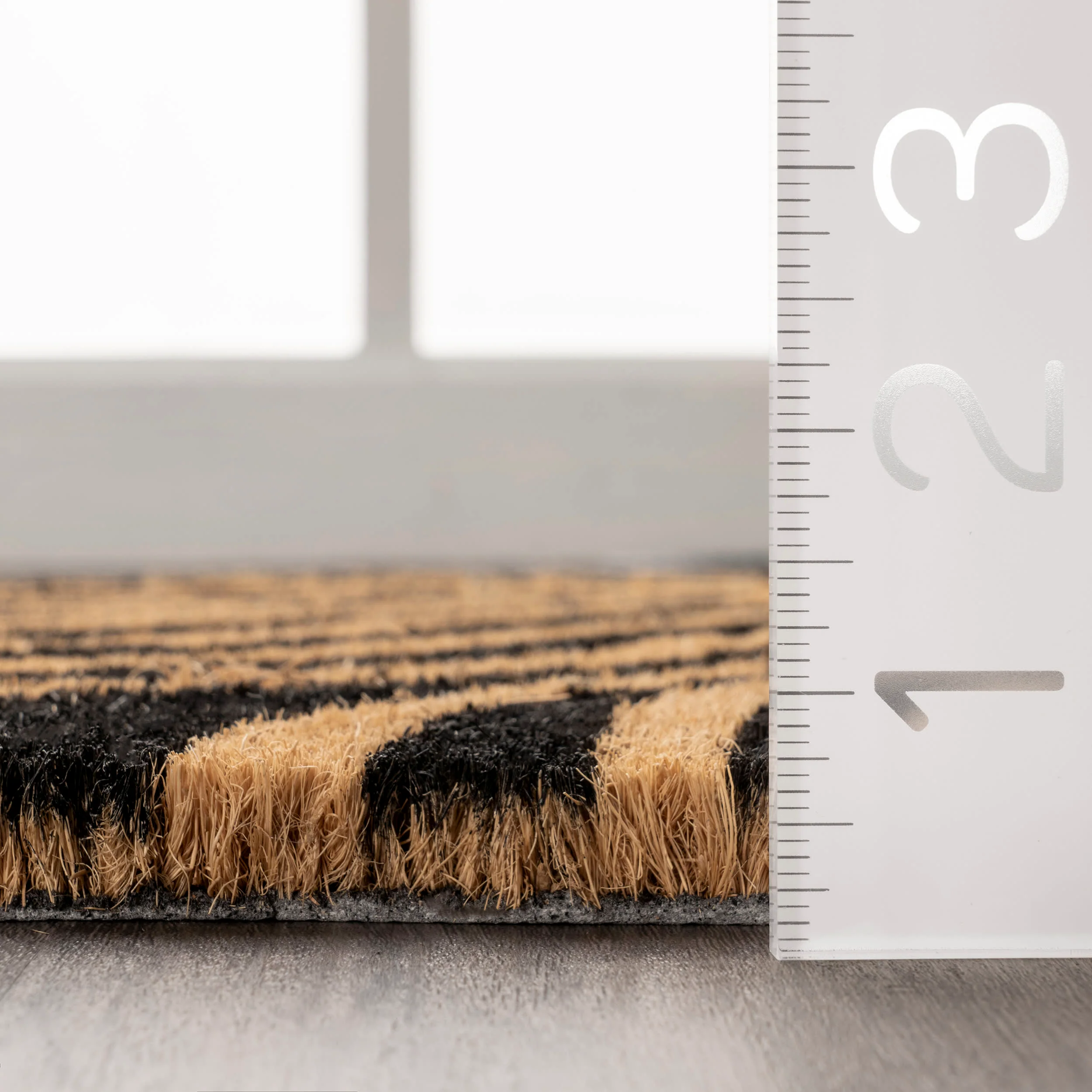 Zebra Striped Coir Doormat | Natural - Image 4