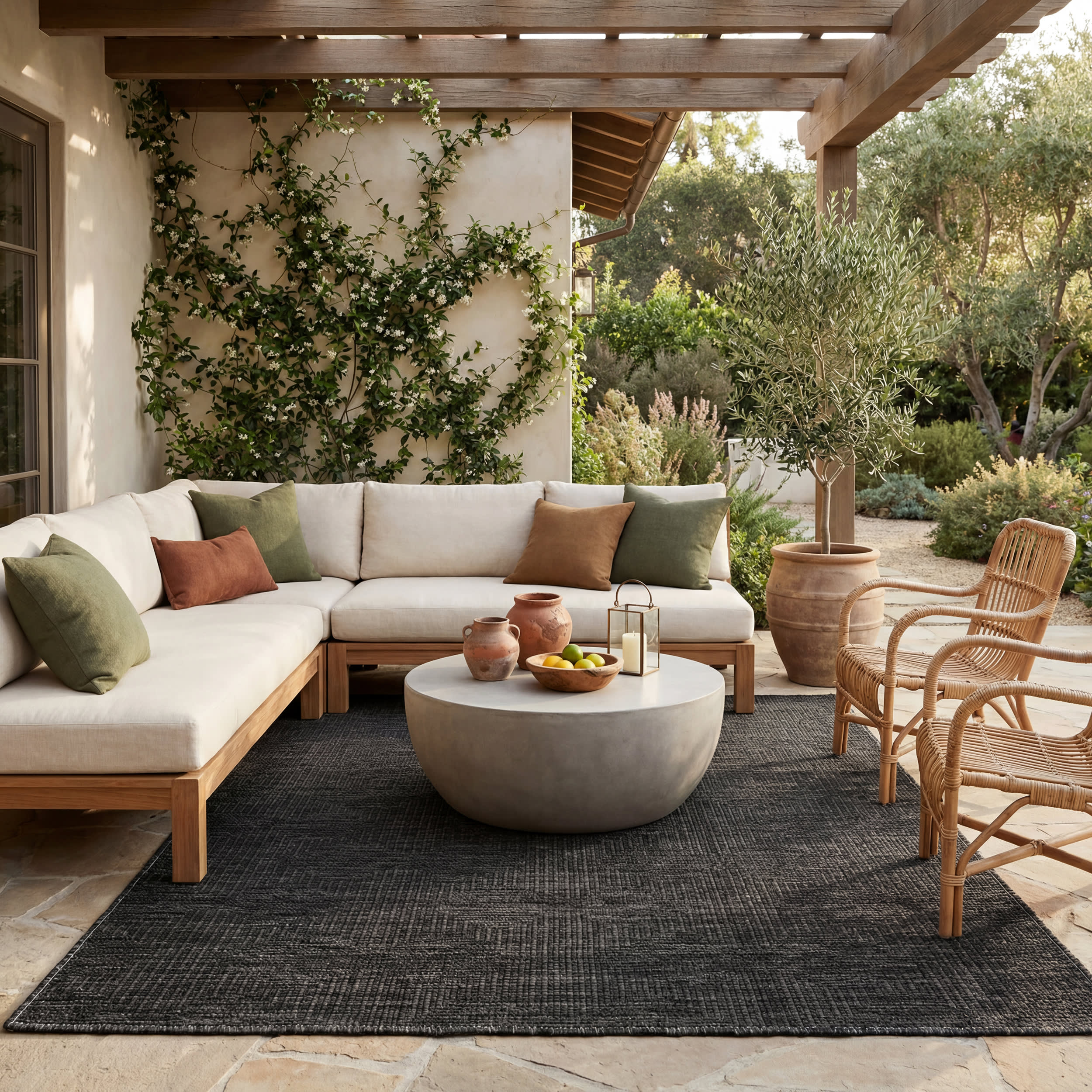 Zelai Modern Geometric Indoor/Outdoor Rug | Charcoal - Image 2
