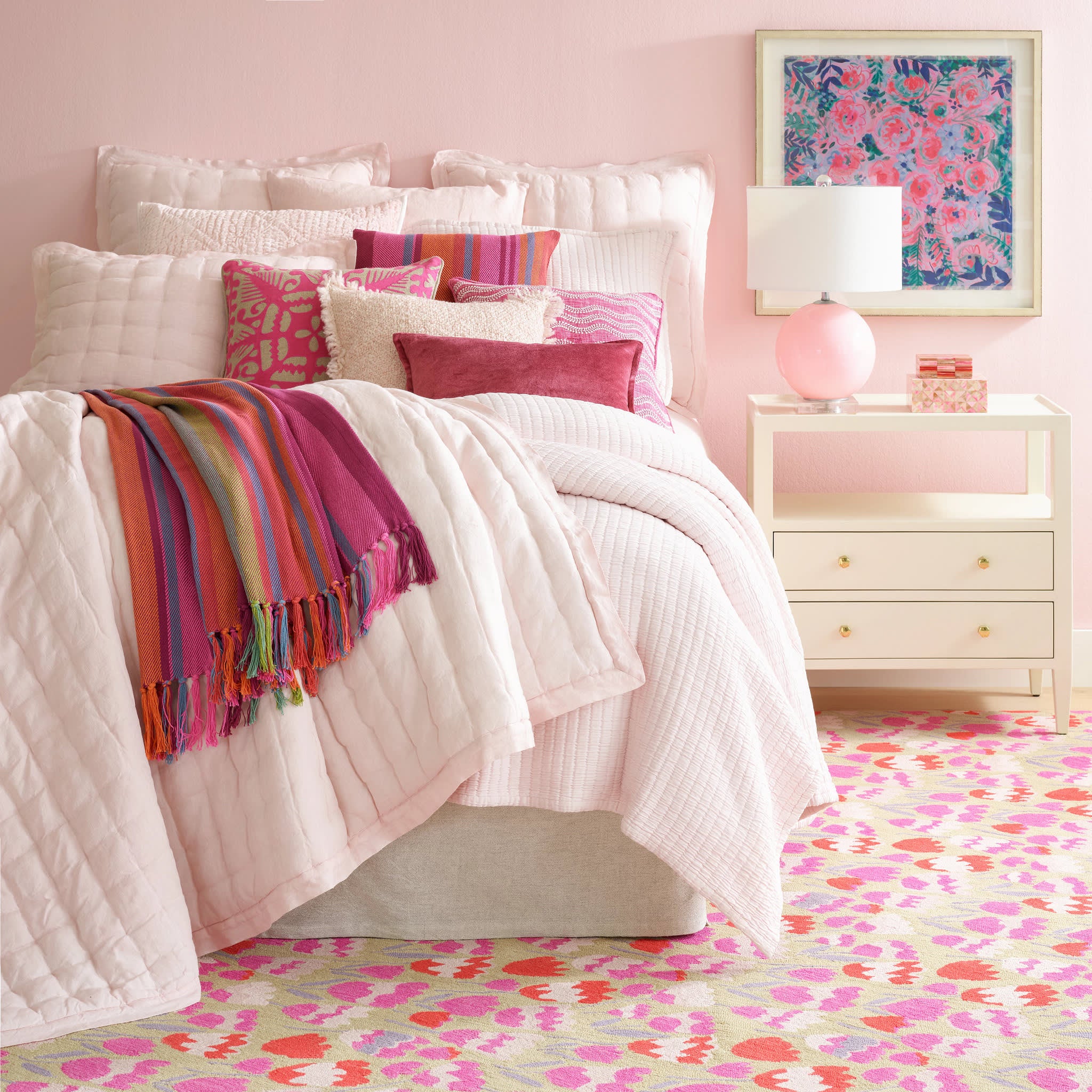Boyfriend Matelasse Coverlet | Slipper Pink - Image 2