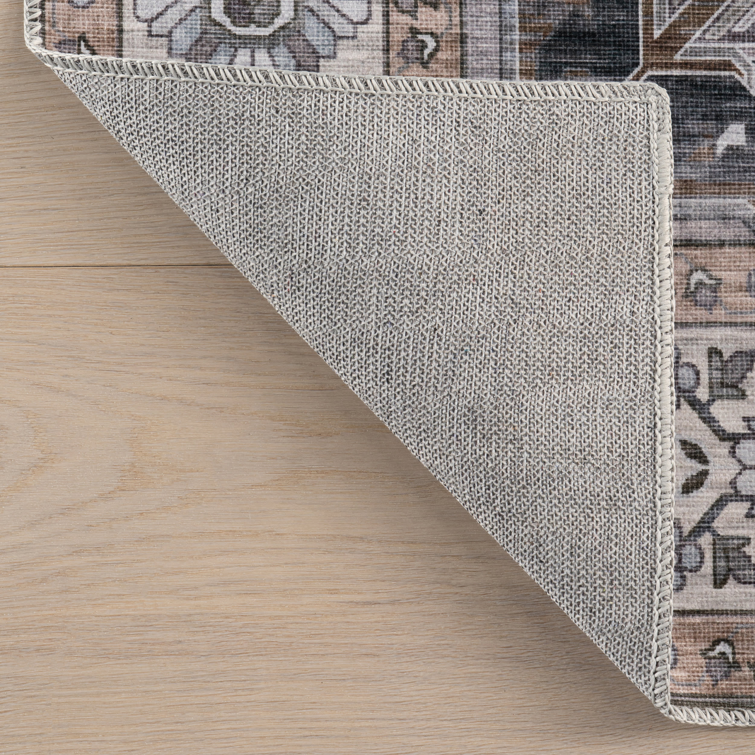 Zella Spill Proof Washable Vintage Rug | Charcoal - Image 7
