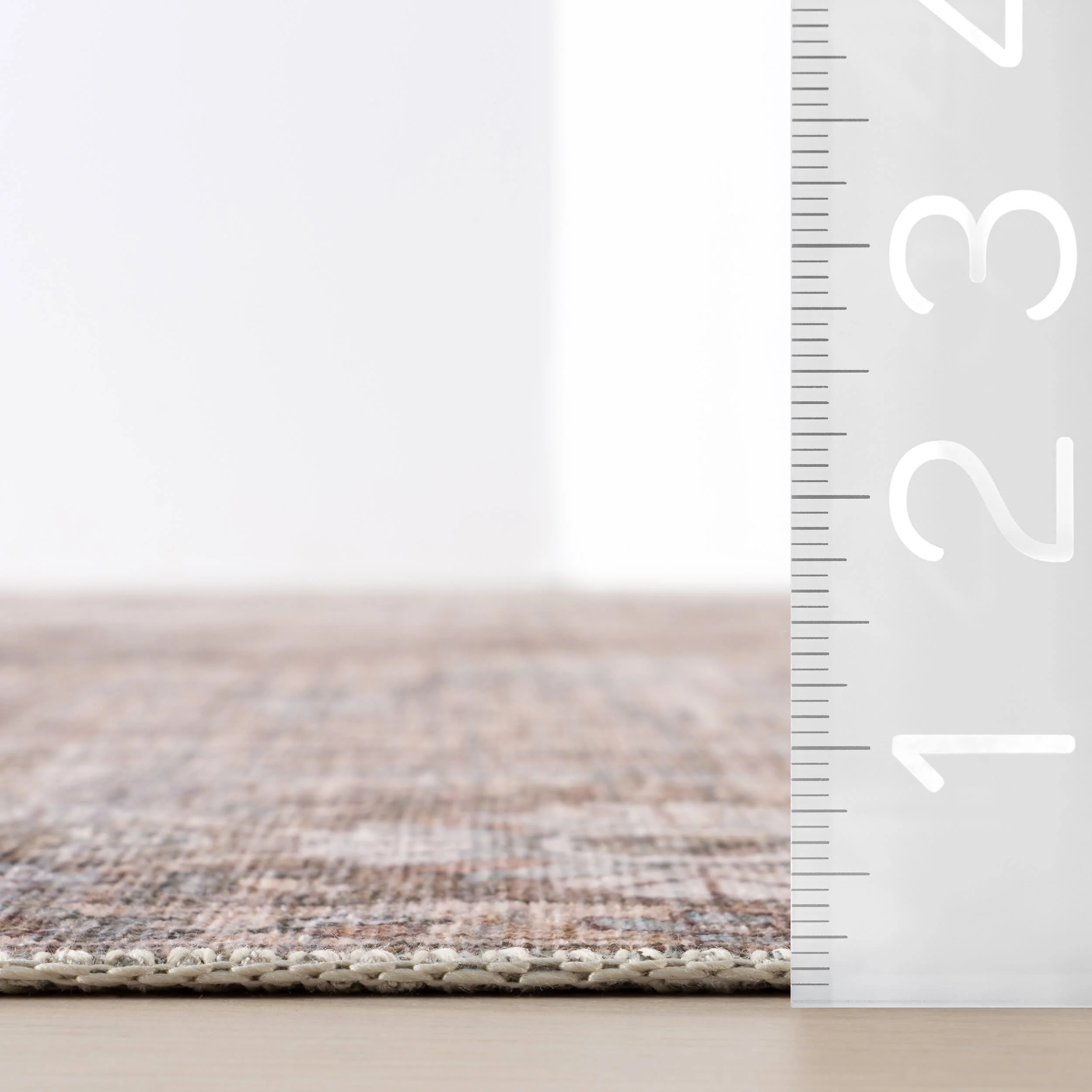 Zella Spill Proof Washable Vintage Rug | Light Brown - Image 6