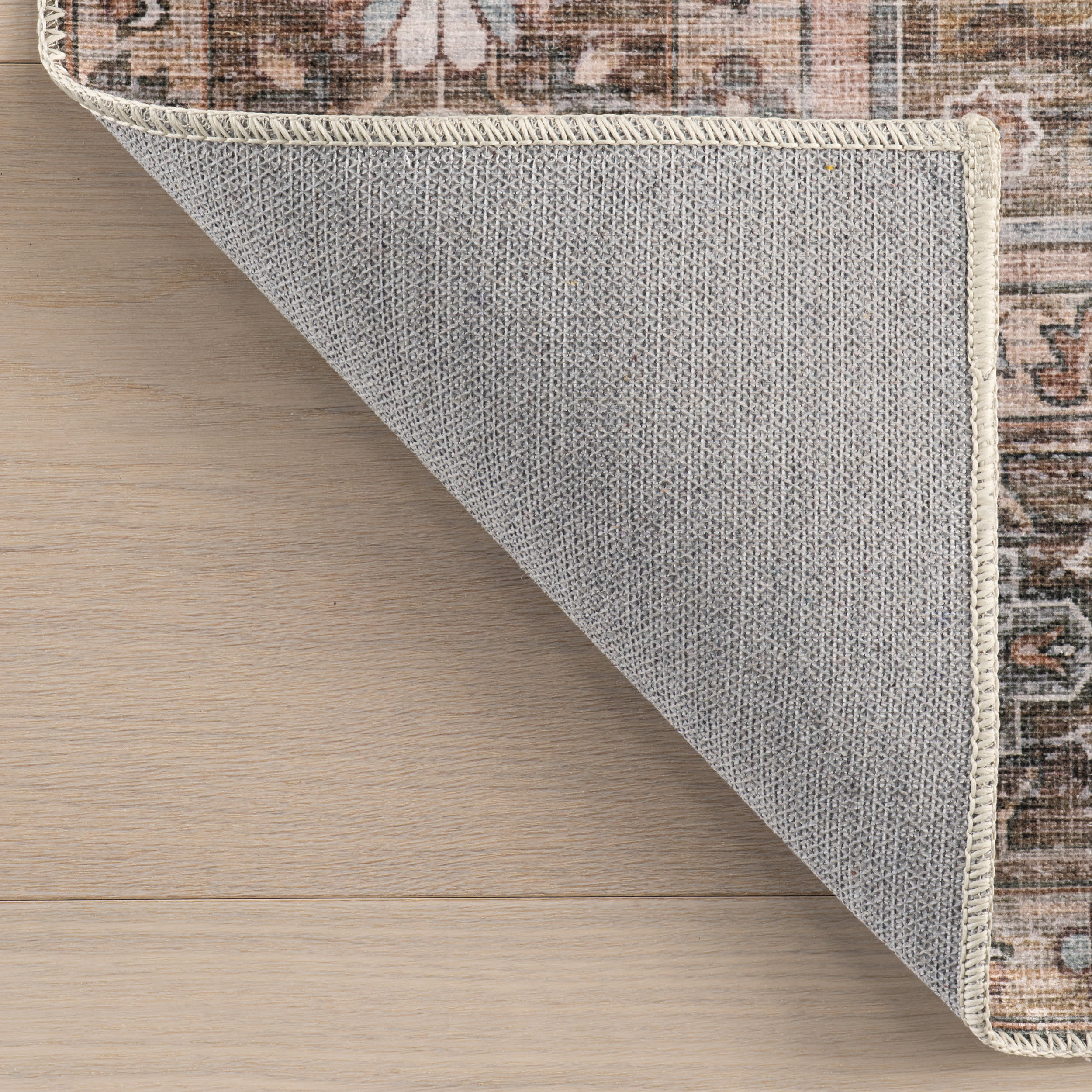 Zella Spill Proof Washable Vintage Rug | Light Brown - Image 7