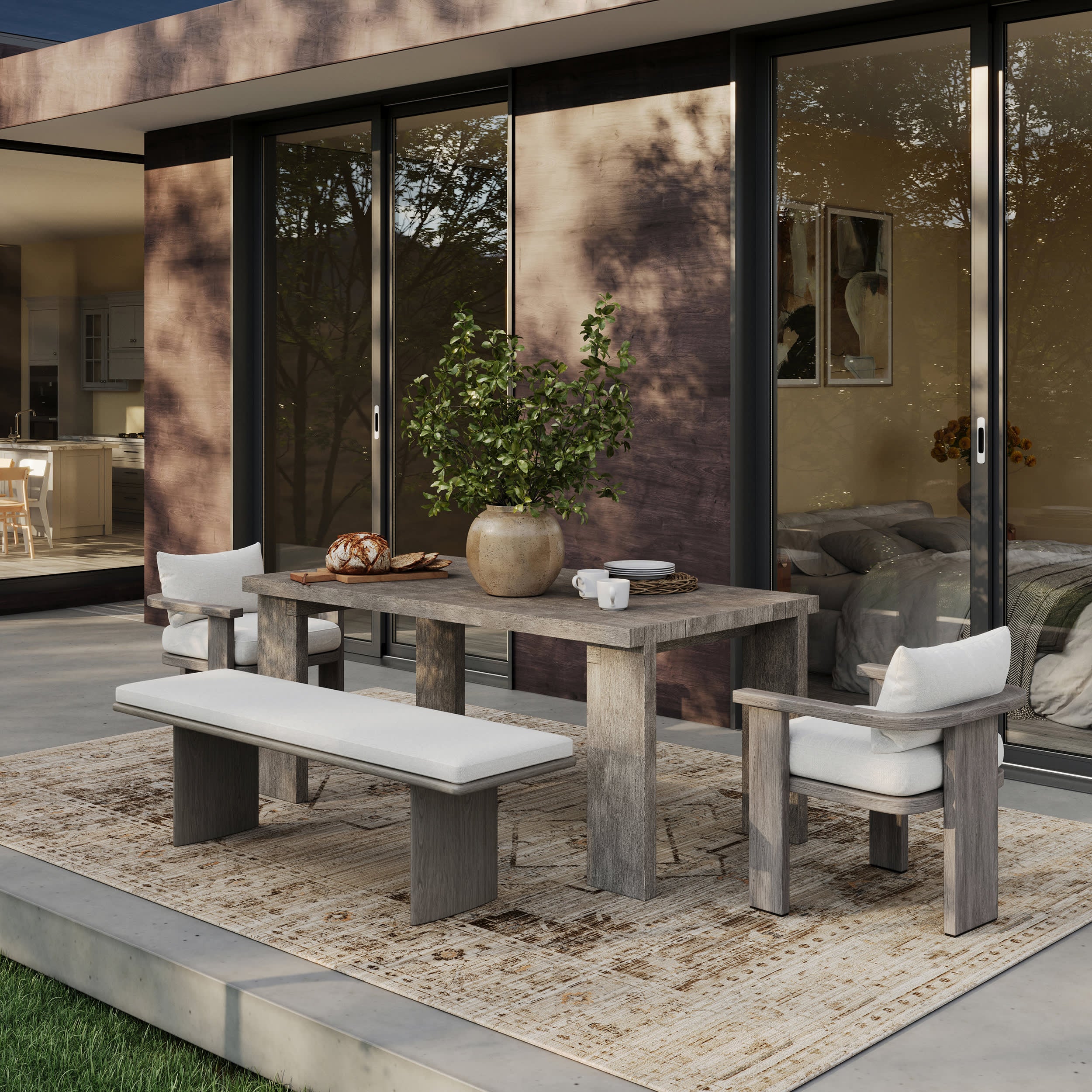 Zelly Medallion Washable Indoor/Outdoor Rug | Brown - Image 2