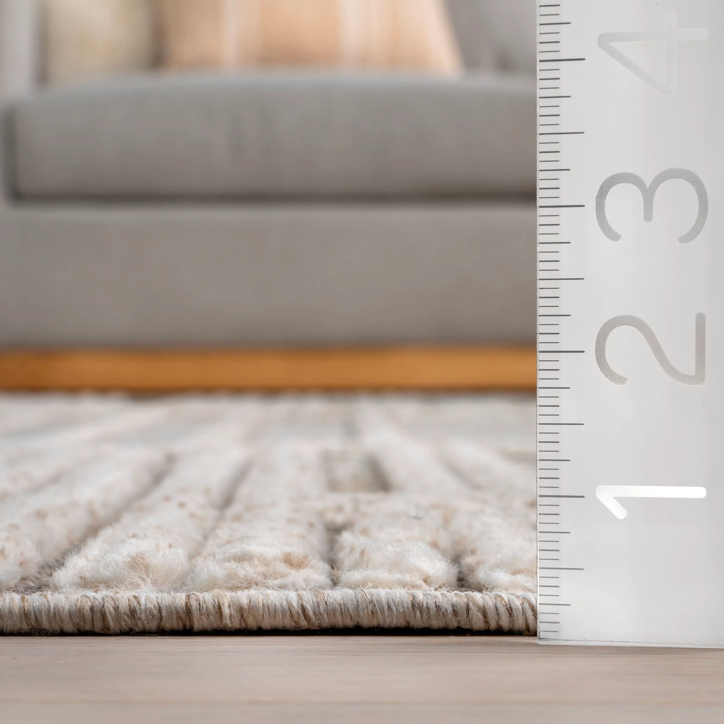 Zenna Geometric Block Rug | Ivory - Image 5