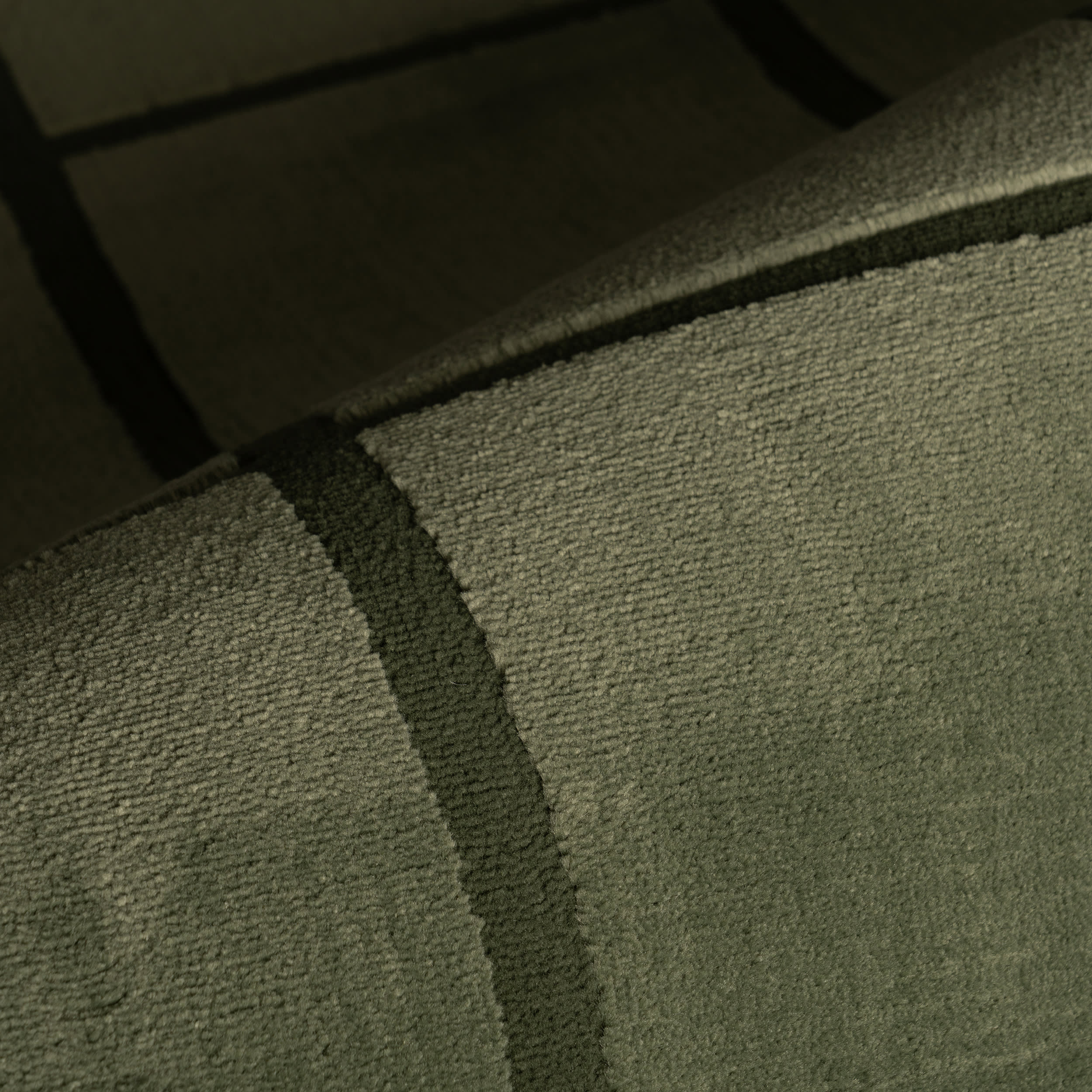 Zephyra Checkered Plush Textured Washable Rug | Green - Image 3