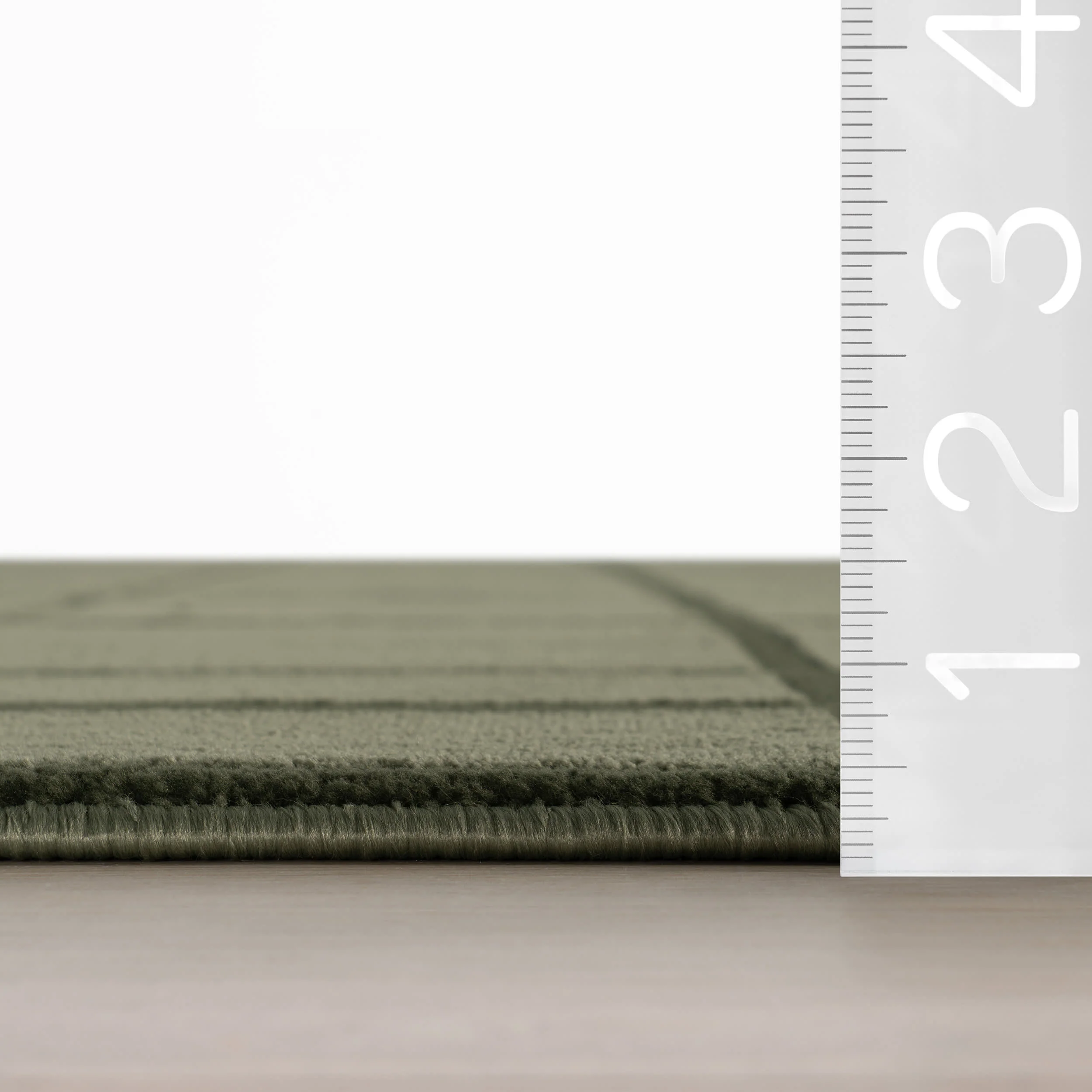 Zephyra Checkered Plush Textured Washable Rug | Green - Image 6