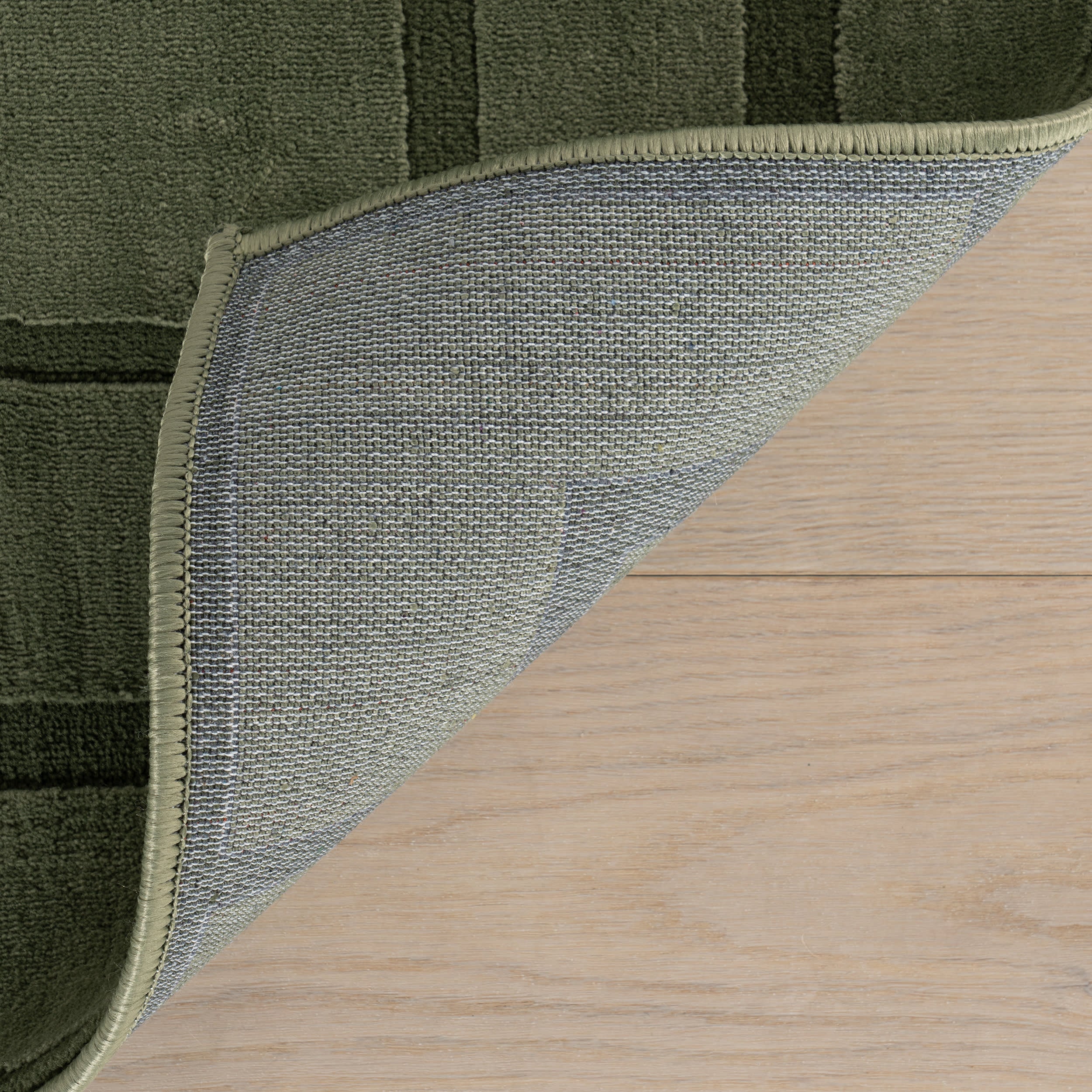 Zephyra Checkered Plush Textured Washable Rug | Green - Image 8