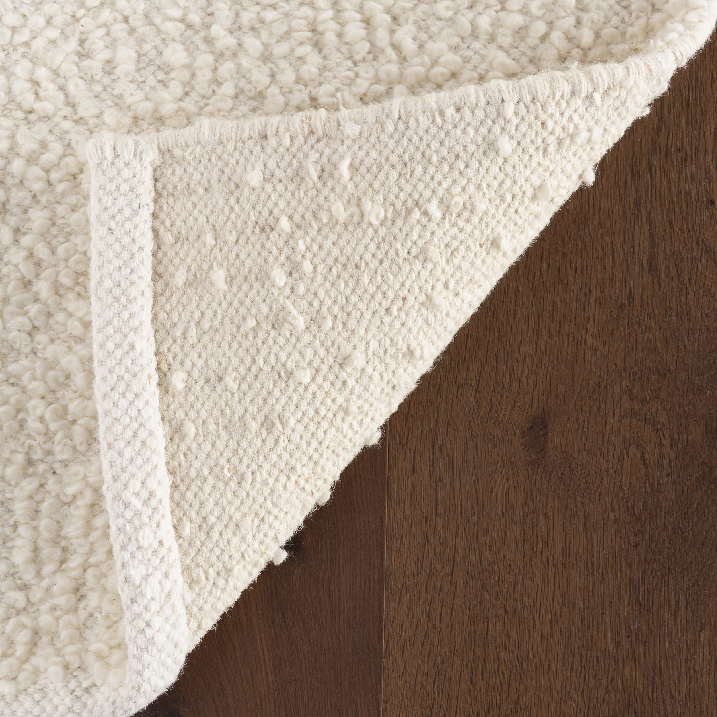 Zeva Textured Flatweave Shag Rug | Beige - Image 7