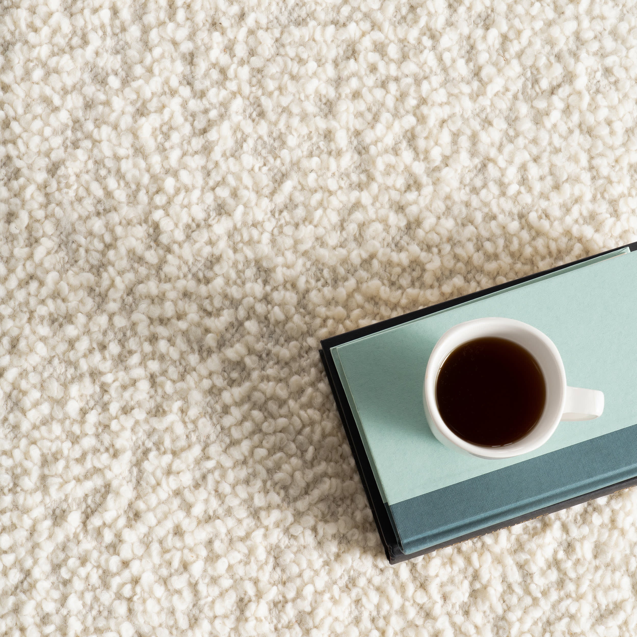 Zeva Textured Flatweave Shag Rug | Beige - Image 8