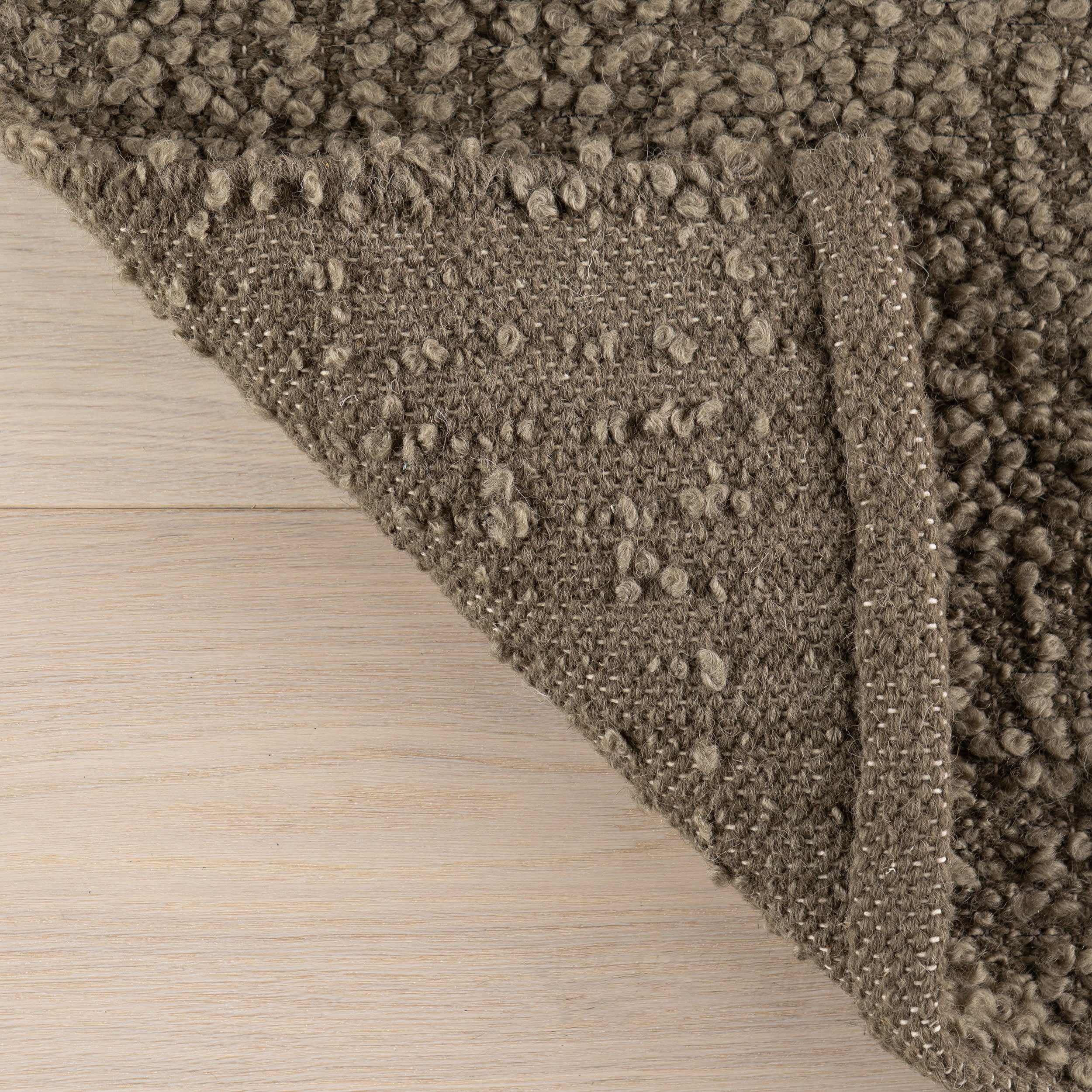 Zeva Textured Flatweave Shag Rug | Brown Olive - Image 7
