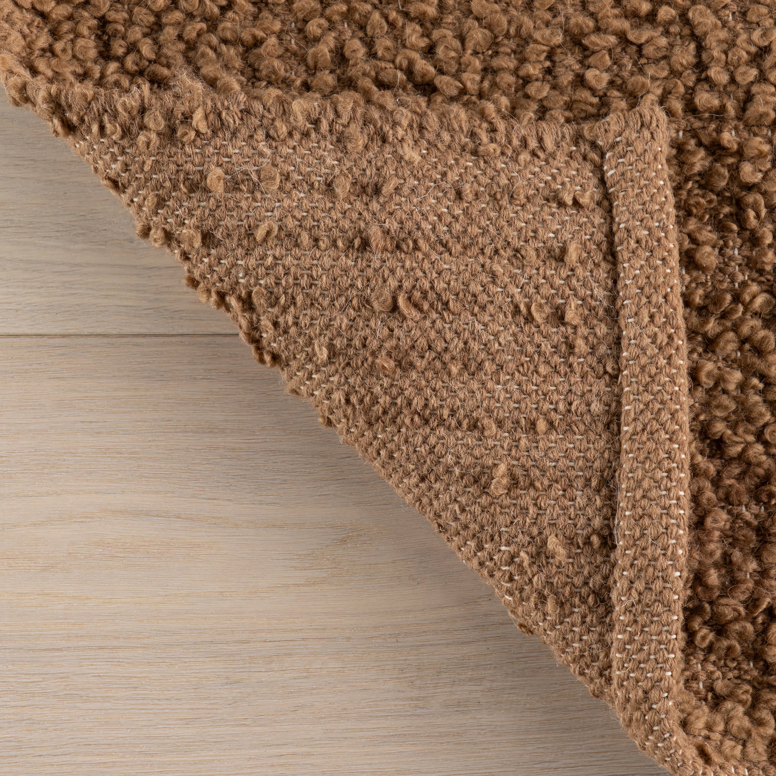 Zeva Textured Flatweave Shag Rug | Rust - Image 7