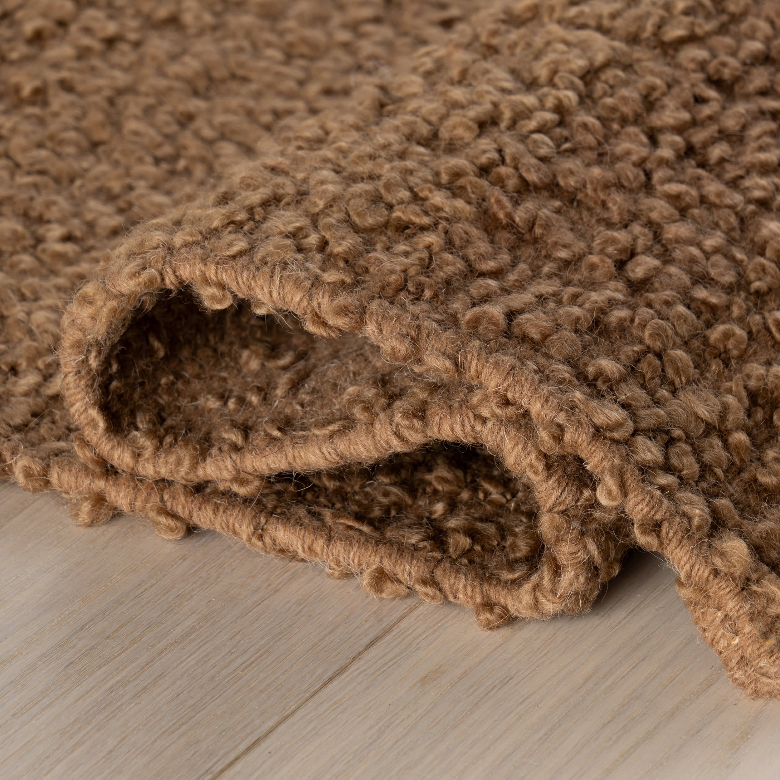 Zeva Textured Flatweave Shag Rug | Rust - Image 9