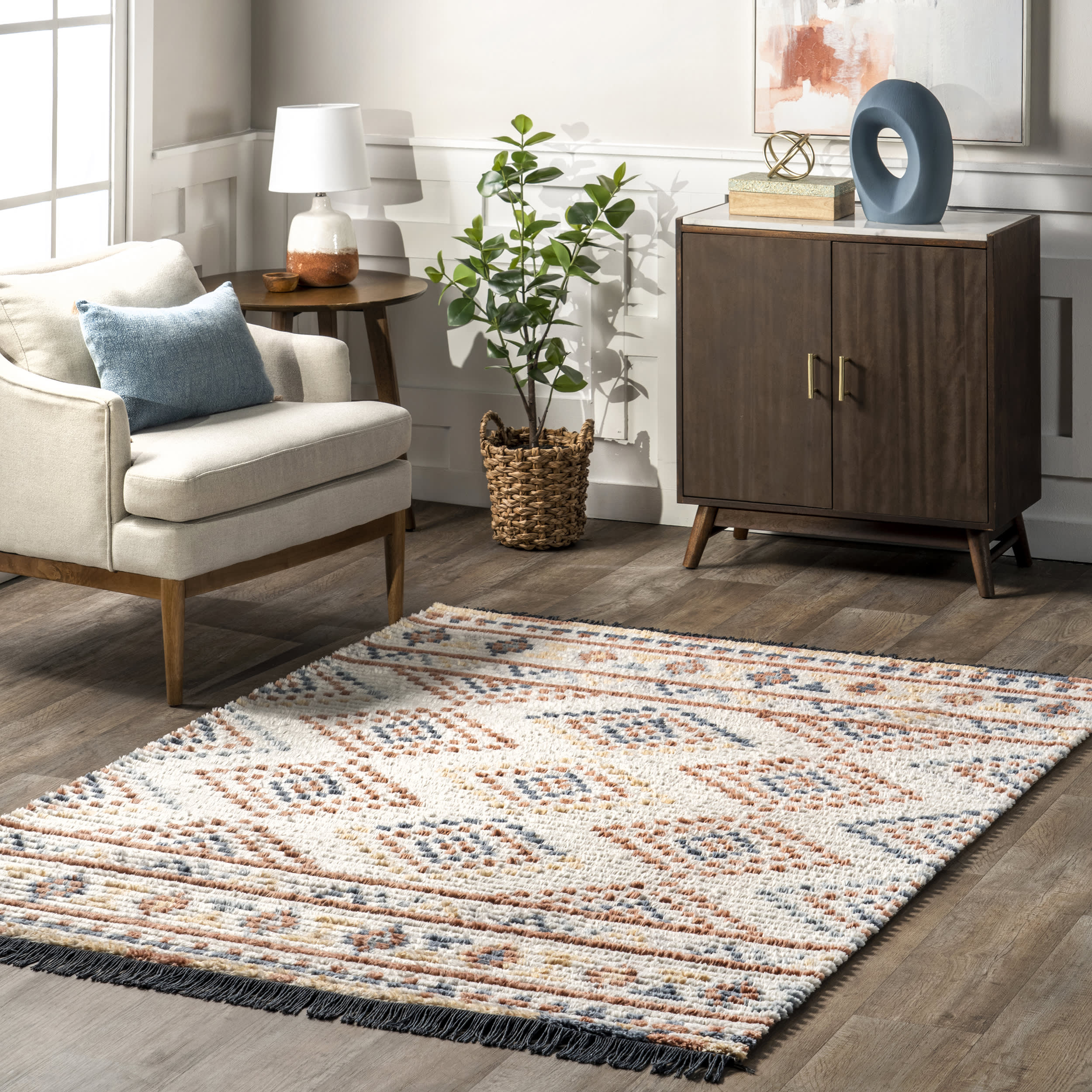 Ziala Colorful Aztec Rug | Beige - Image 2
