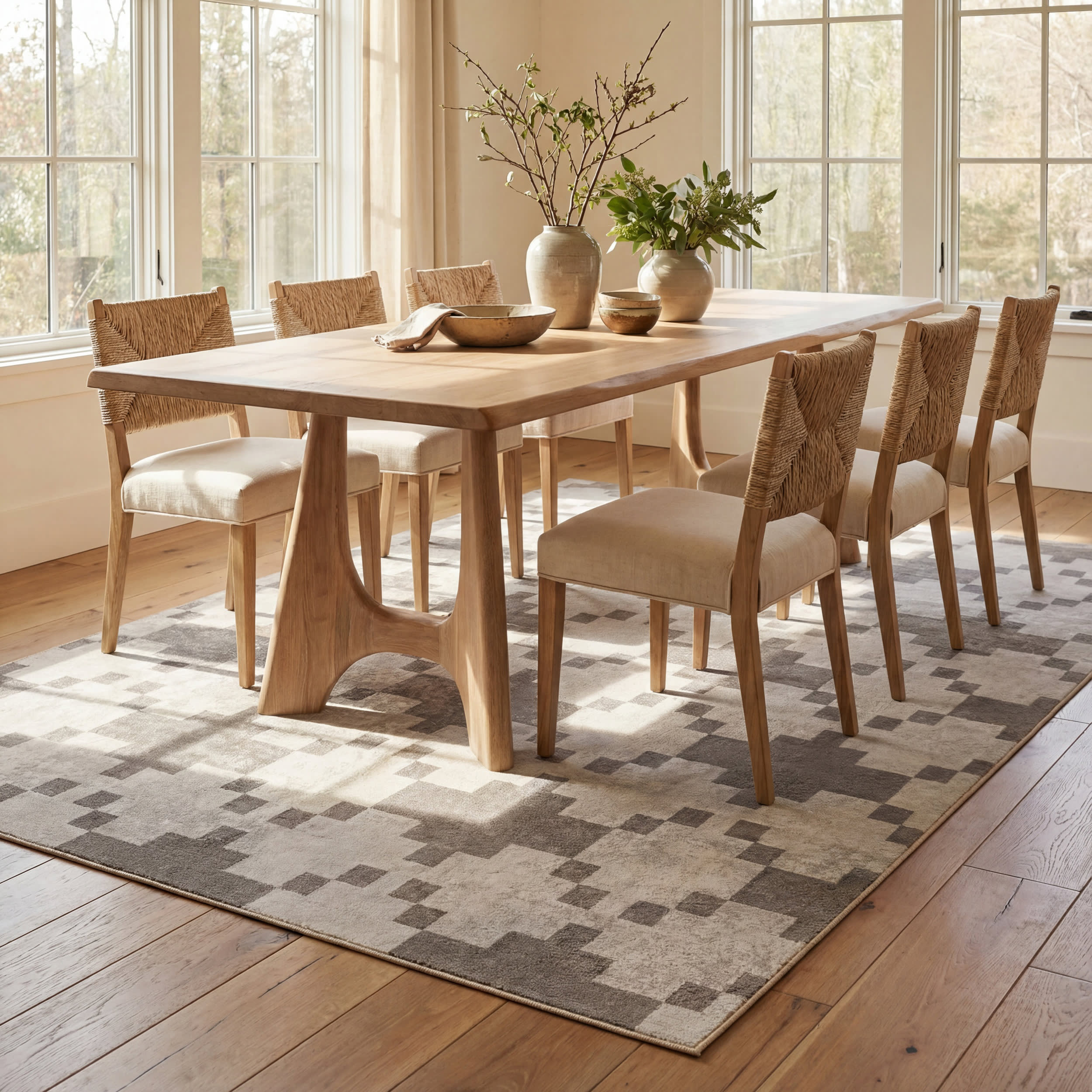 Ziana Southwestern Geometric Washable Rug | Taupe - Image 7