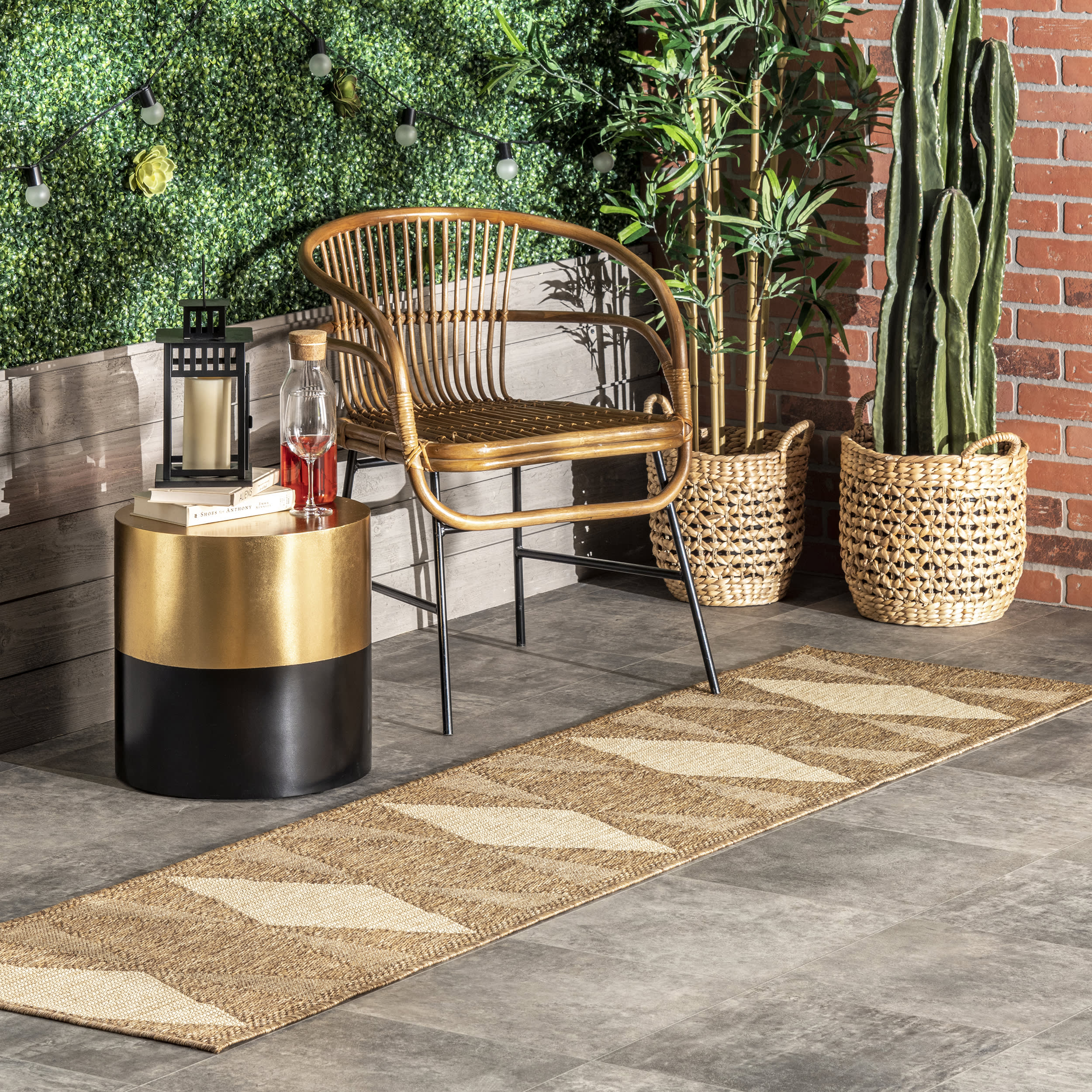 Ziggy Diamonds Indoor/Outdoor Rug | Brown - Image 2